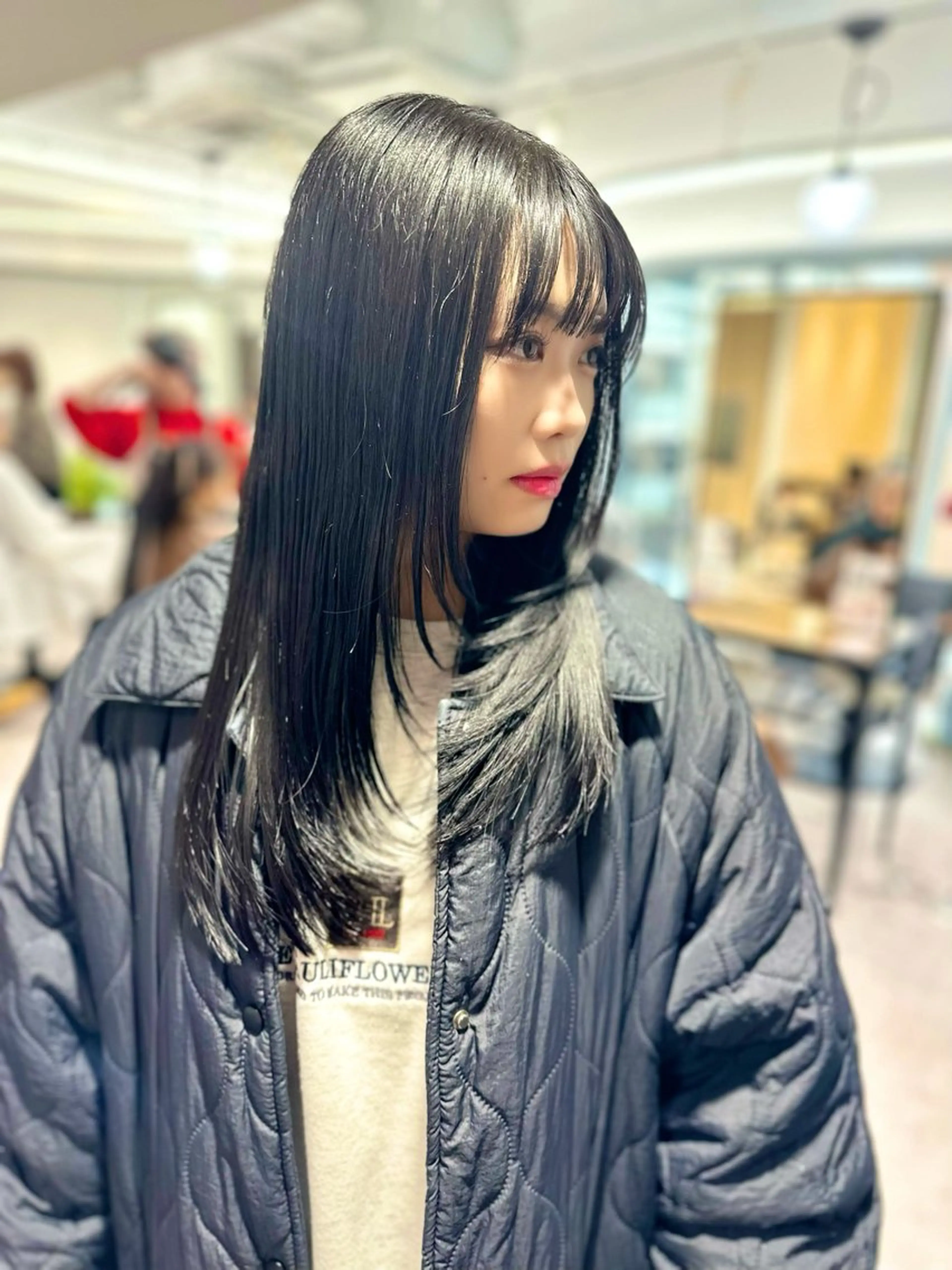 ロング カラー パーマ ヘアアレンジ メンズ キッズ カット レイヤーカット 🌿透け感カラーのヘアスタイル