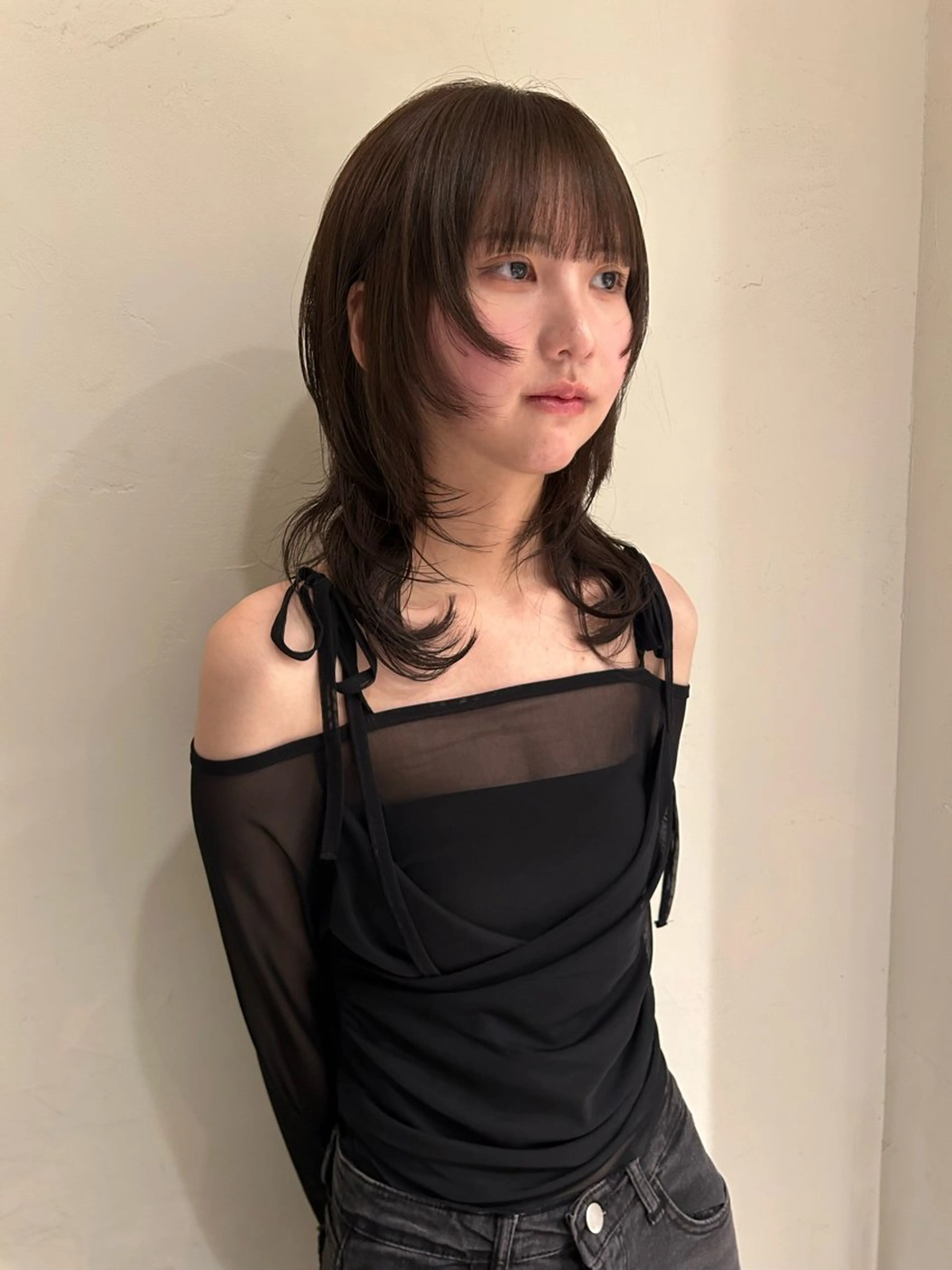 ミディアム カラー レイヤーカット ウルフカット ウルフレイヤー 海外レイヤー /NAGISAのヘアスタイル