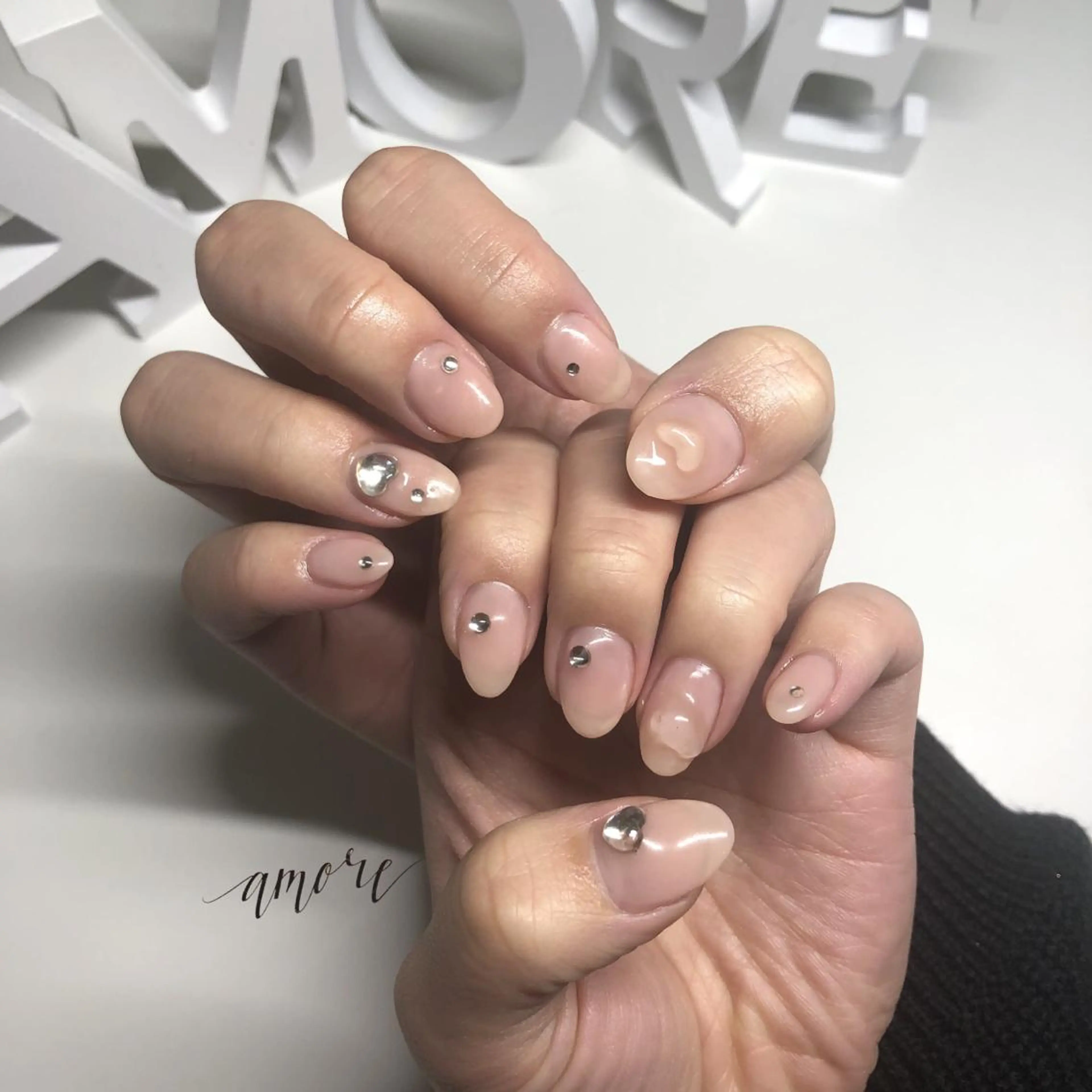 ネイル ジェルネイル ハート 冬ネイル You kyehwaのネイルデザイン