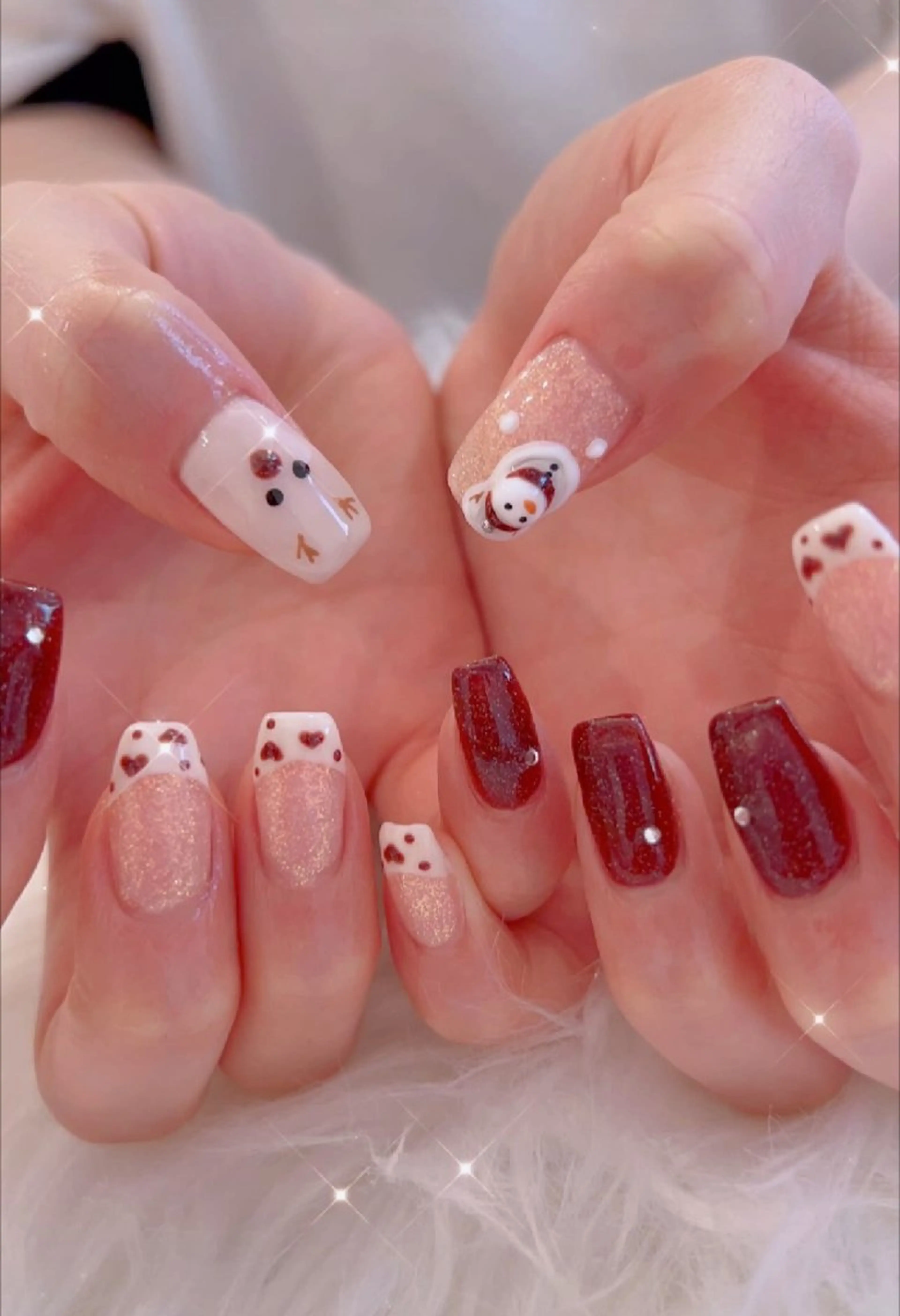 ネイル アートネイル 冬ネイル クリスマス ハンドネイル I LOVE ME NAIL.｡.:*♡のネイルデザイン