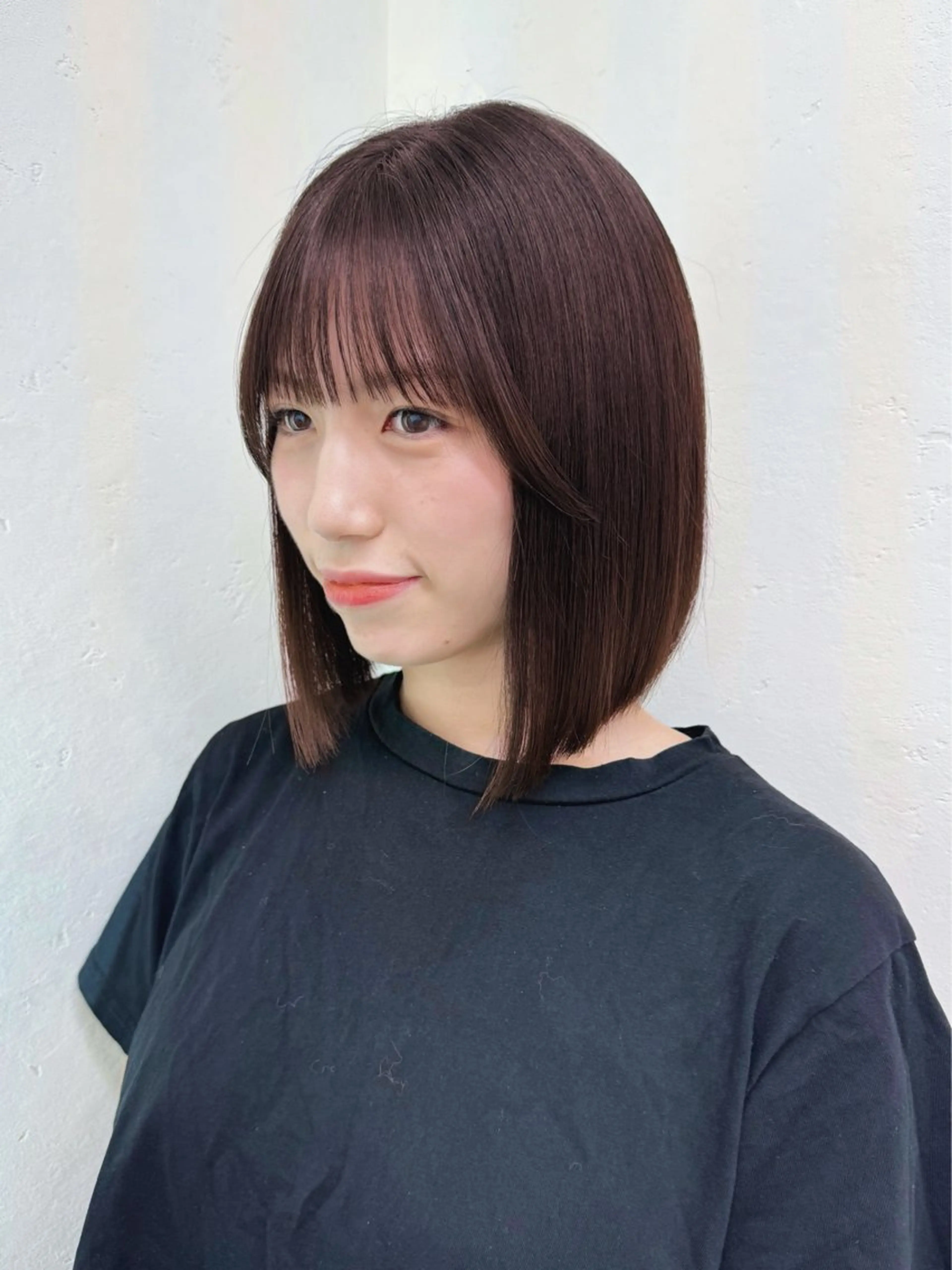 ショート カラー ボブ/レイヤー/ グレージュ/moyuのヘアスタイル