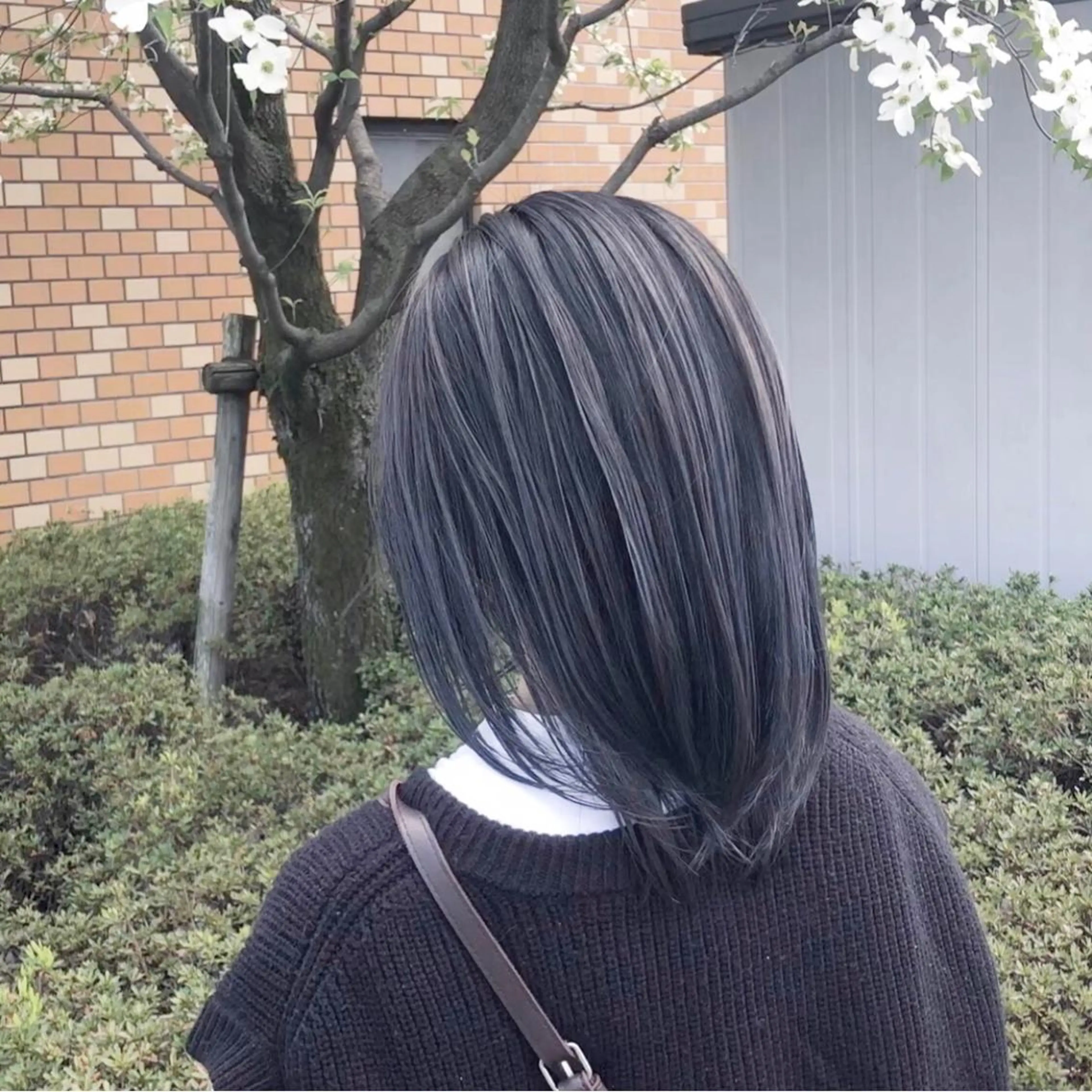ミディアム カラー ヘアアレンジ ショートボブ シールエクステ バレイヤージュ デザインカラー ハイライトカラー アンドウ ユウ/ レイヤーカット/韓国のヘアスタイル