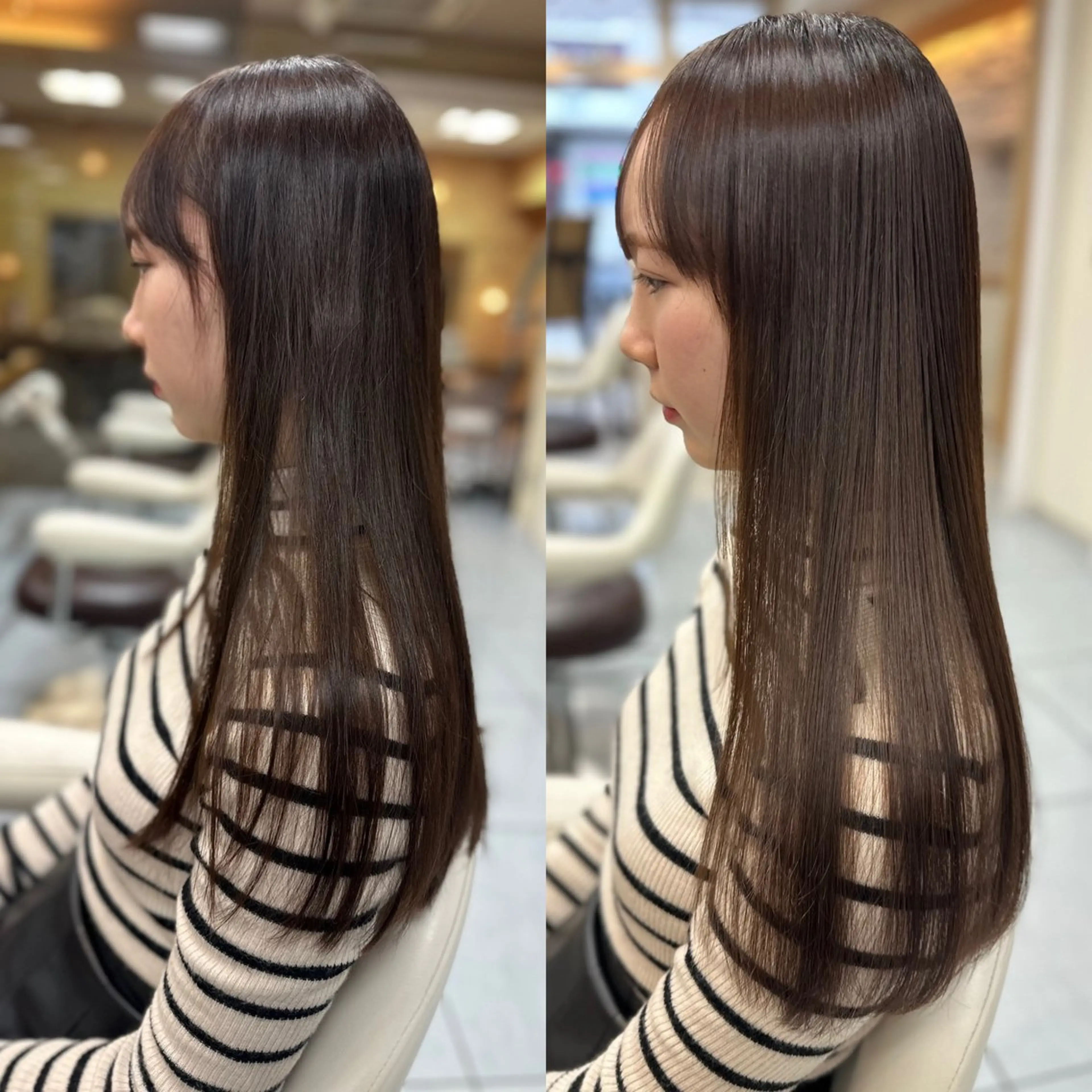 ロング パーマ カット 縮毛矯正 トリートメント 髪質改善/縮毛矯正 /レイヤー岡部のヘアスタイル