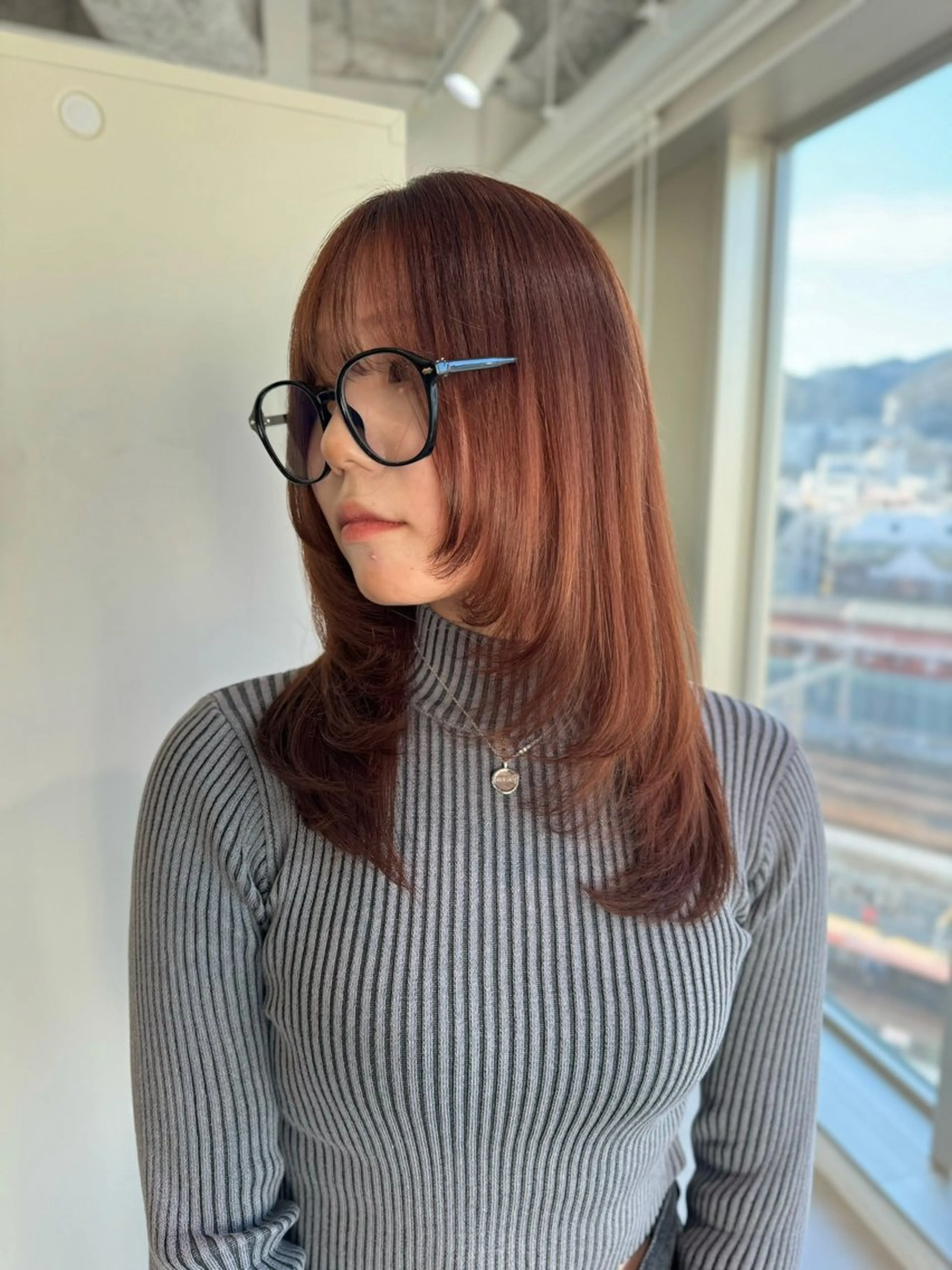 セミロング カラー ヘアカラー トリートメント 店長　MANAMI ／ブリーチ／骨格ボブのヘアスタイル