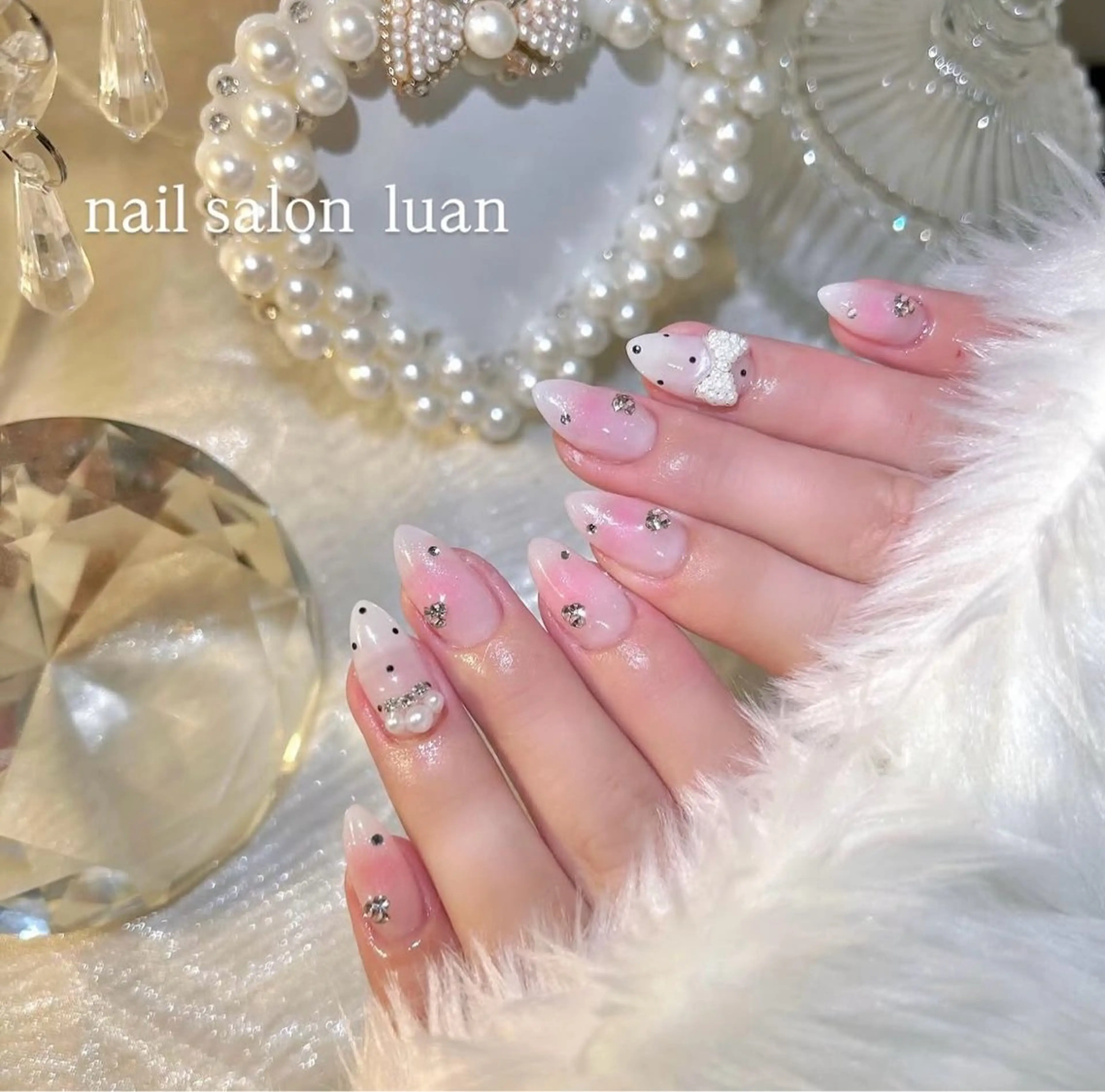 ネイル 長さ出し 持ち込み nail salon luan堀江店のネイルデザイン