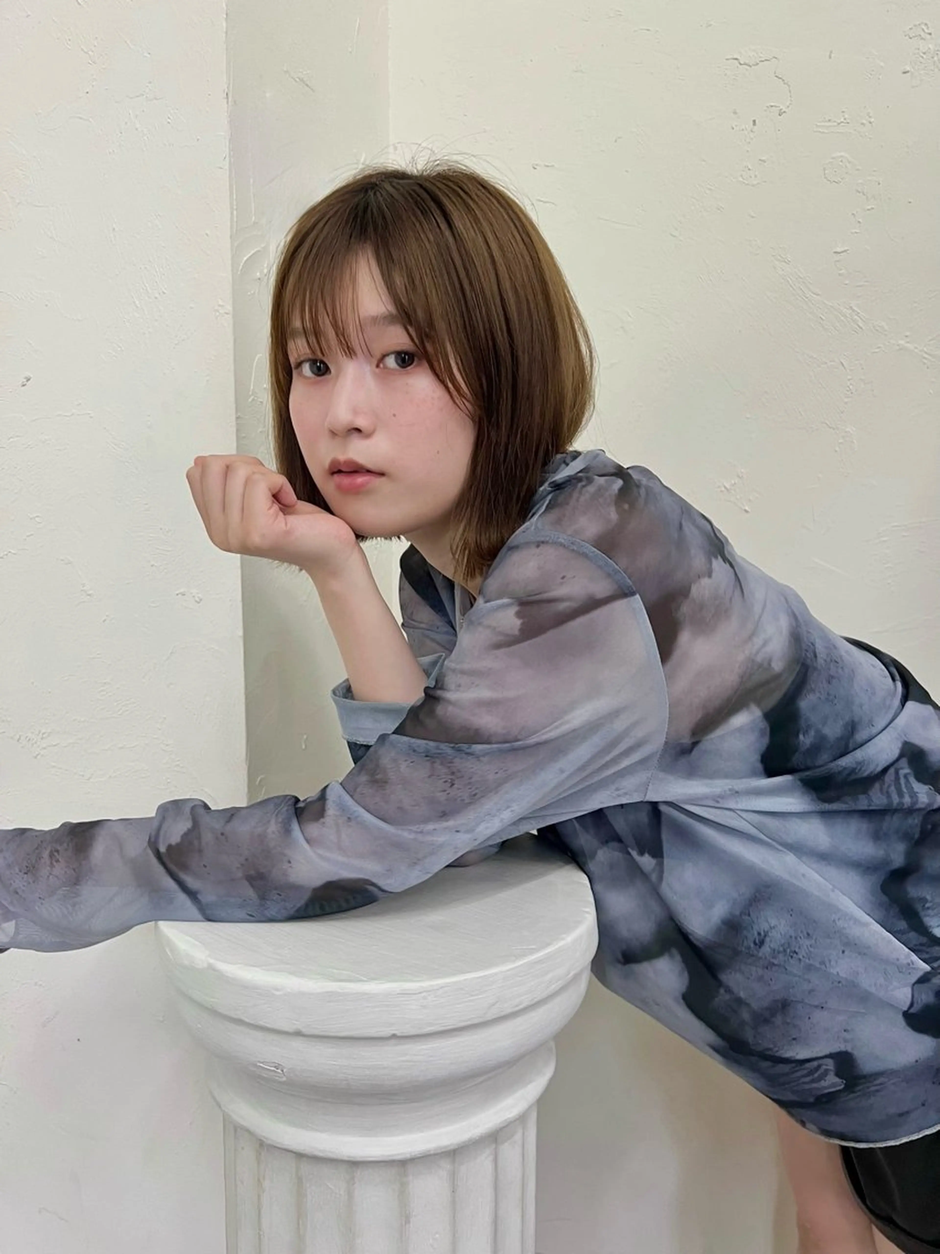 ミディアム カラー カット 艶カラー🥣ショート /レイヤー/小由葵のヘアスタイル