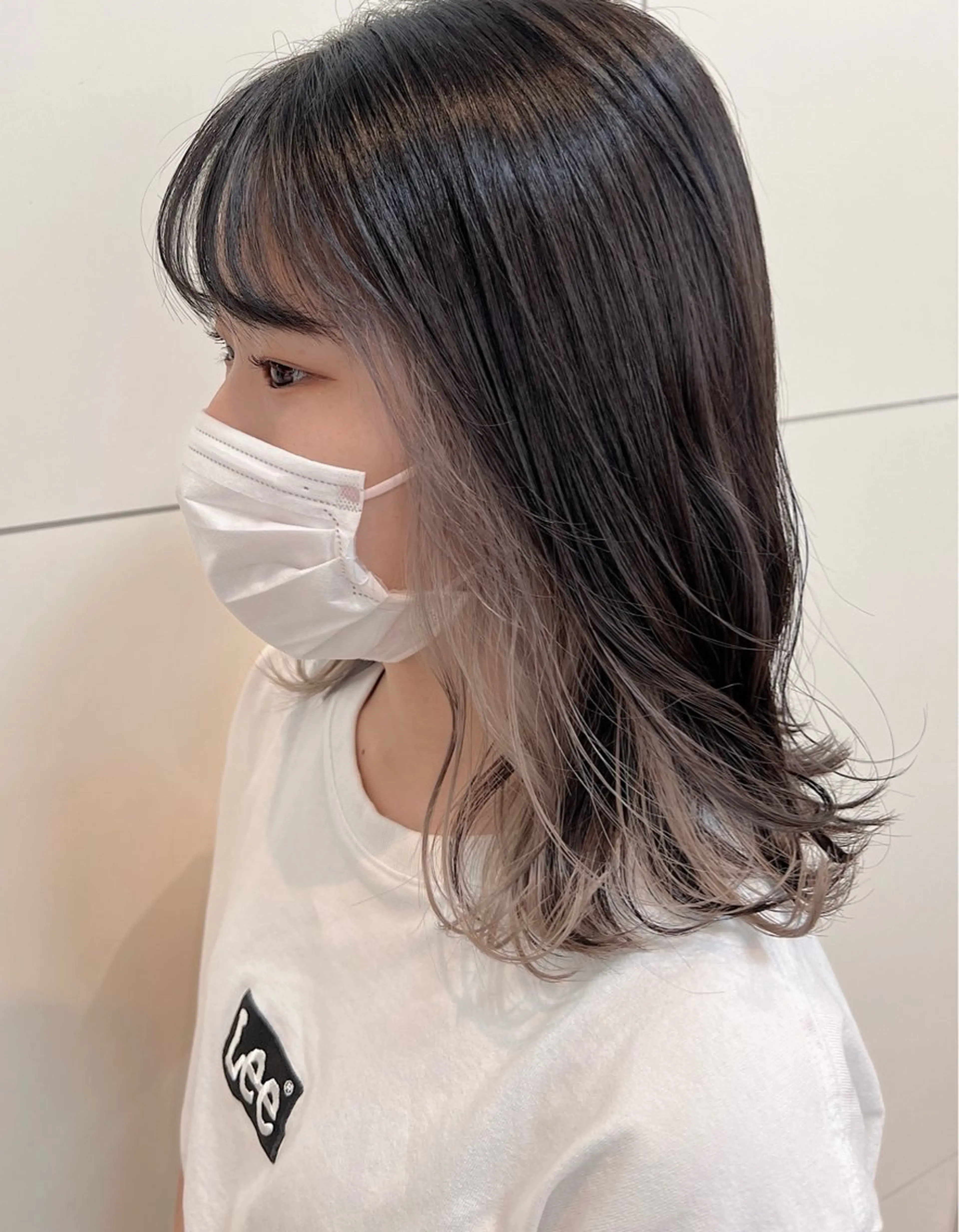 ミディアム カラー ベージュカラー ホワイトベージュ 頭皮×髪質改善 透明感カラー💎中村のヘアスタイル