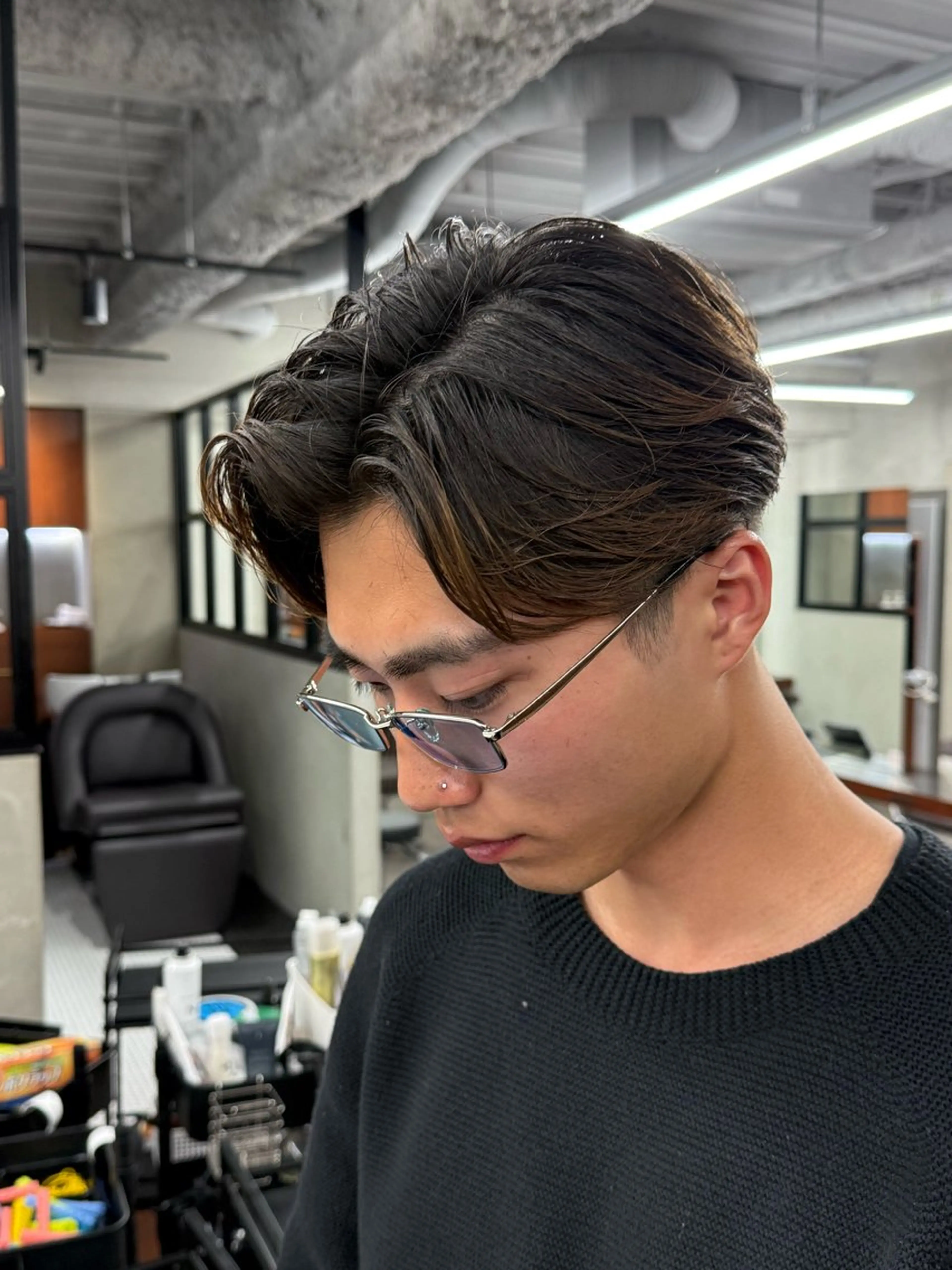 パーマ メンズ 豊崎 佑輔のヘアスタイル