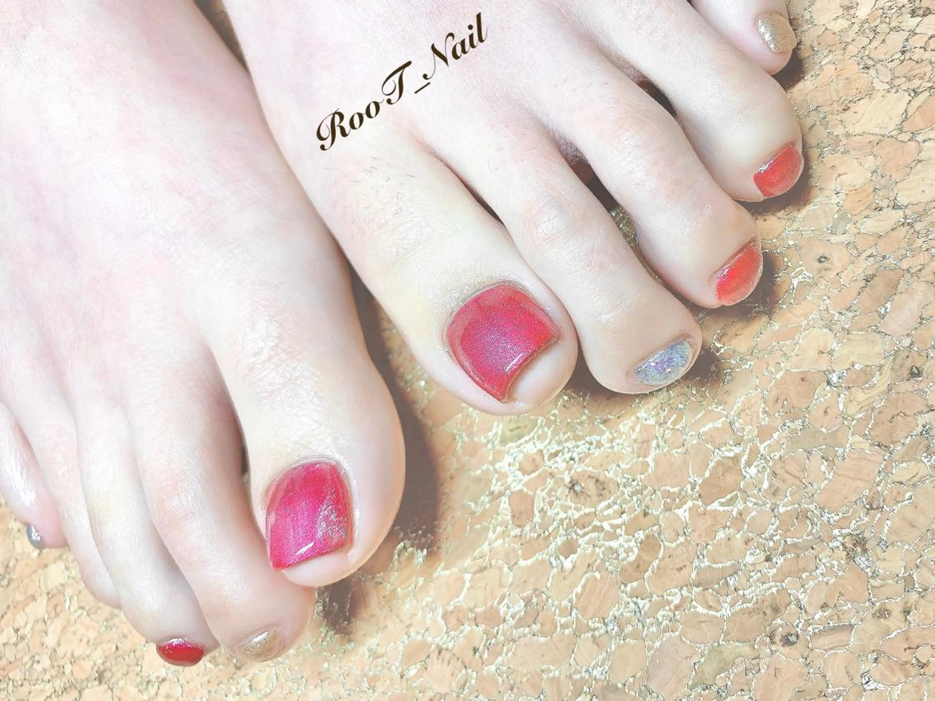 メンズ ネイル キラキラネイル フットネイル RooT Nailのネイルデザイン