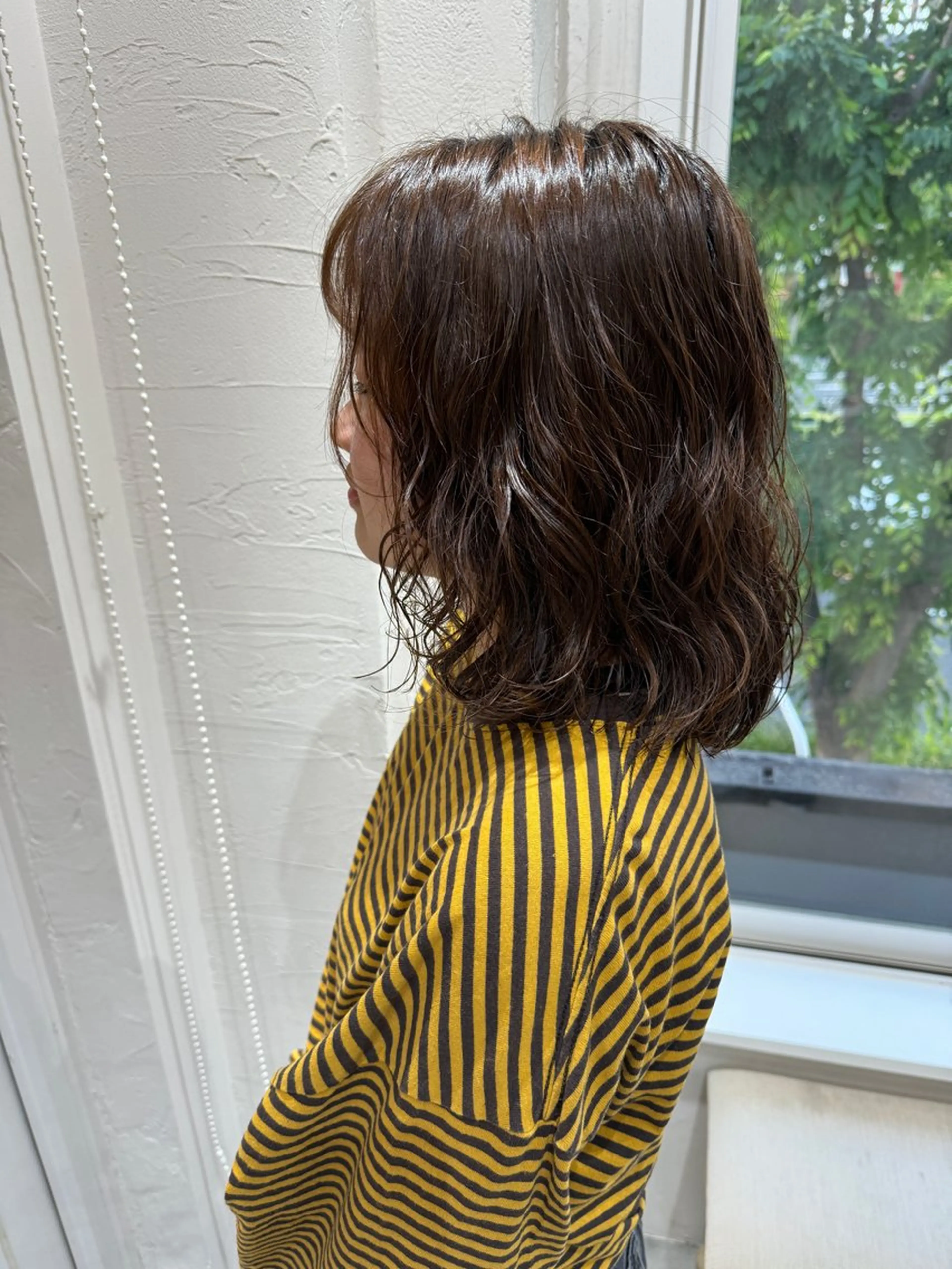 ミディアム ミディアムパーマ 神谷 亜結美のヘアスタイル