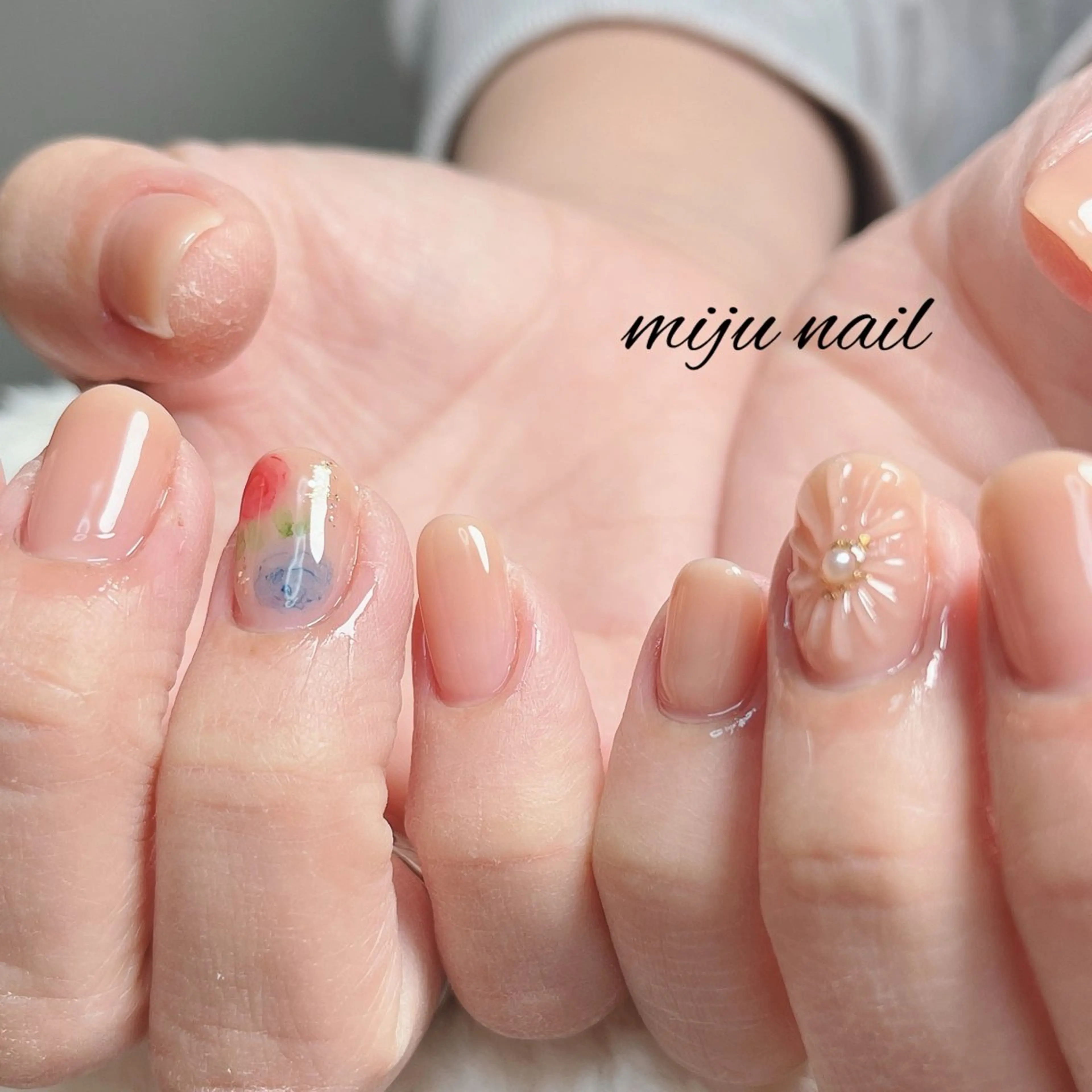 ネイル ❁miju nail 大人上品/自爪育成のネイルデザイン