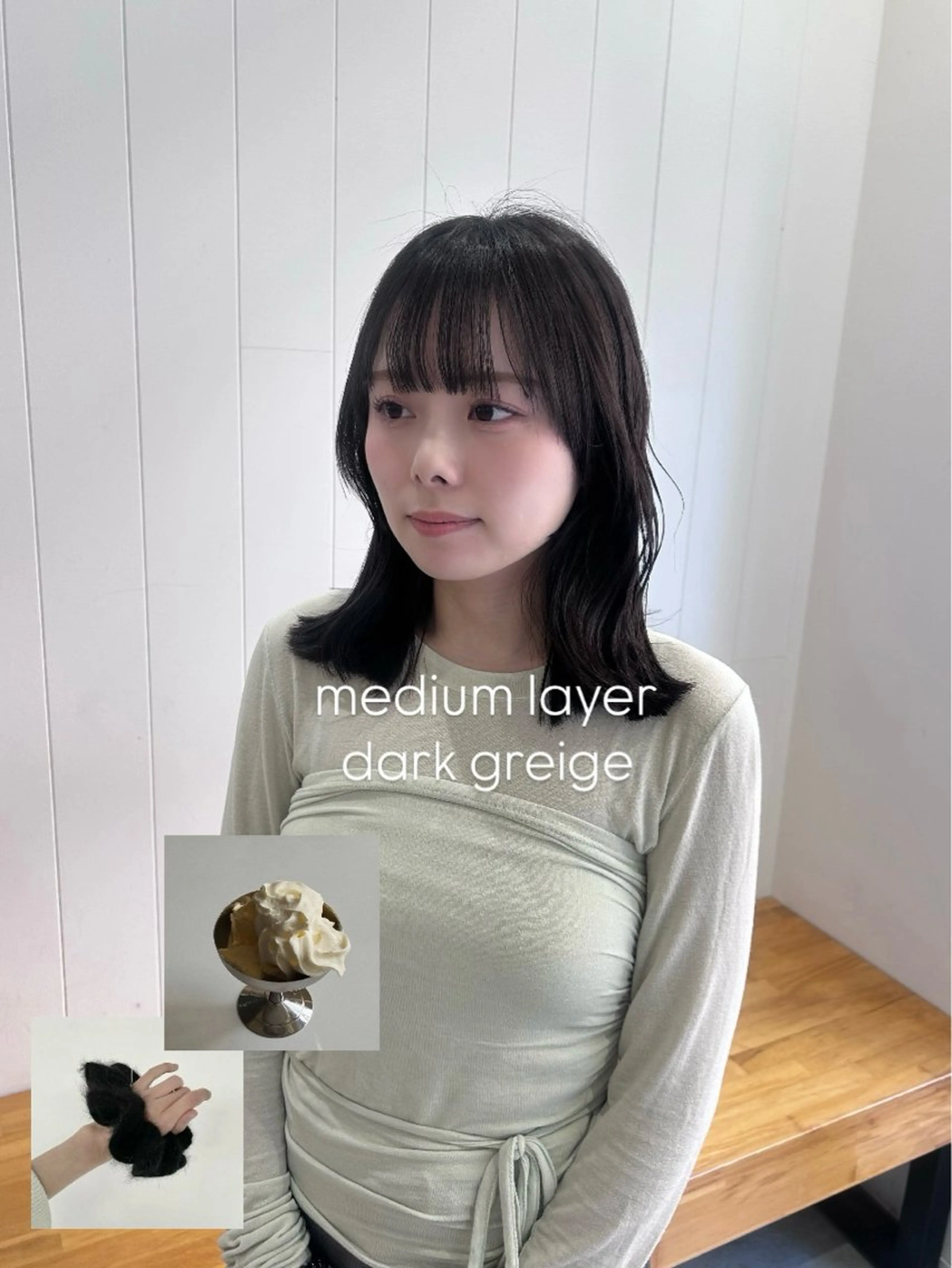 ミディアム カラー カット ヘアカラー トリートメント ブリーチなしWカラー ／レイヤー🎀マリノのヘアスタイル