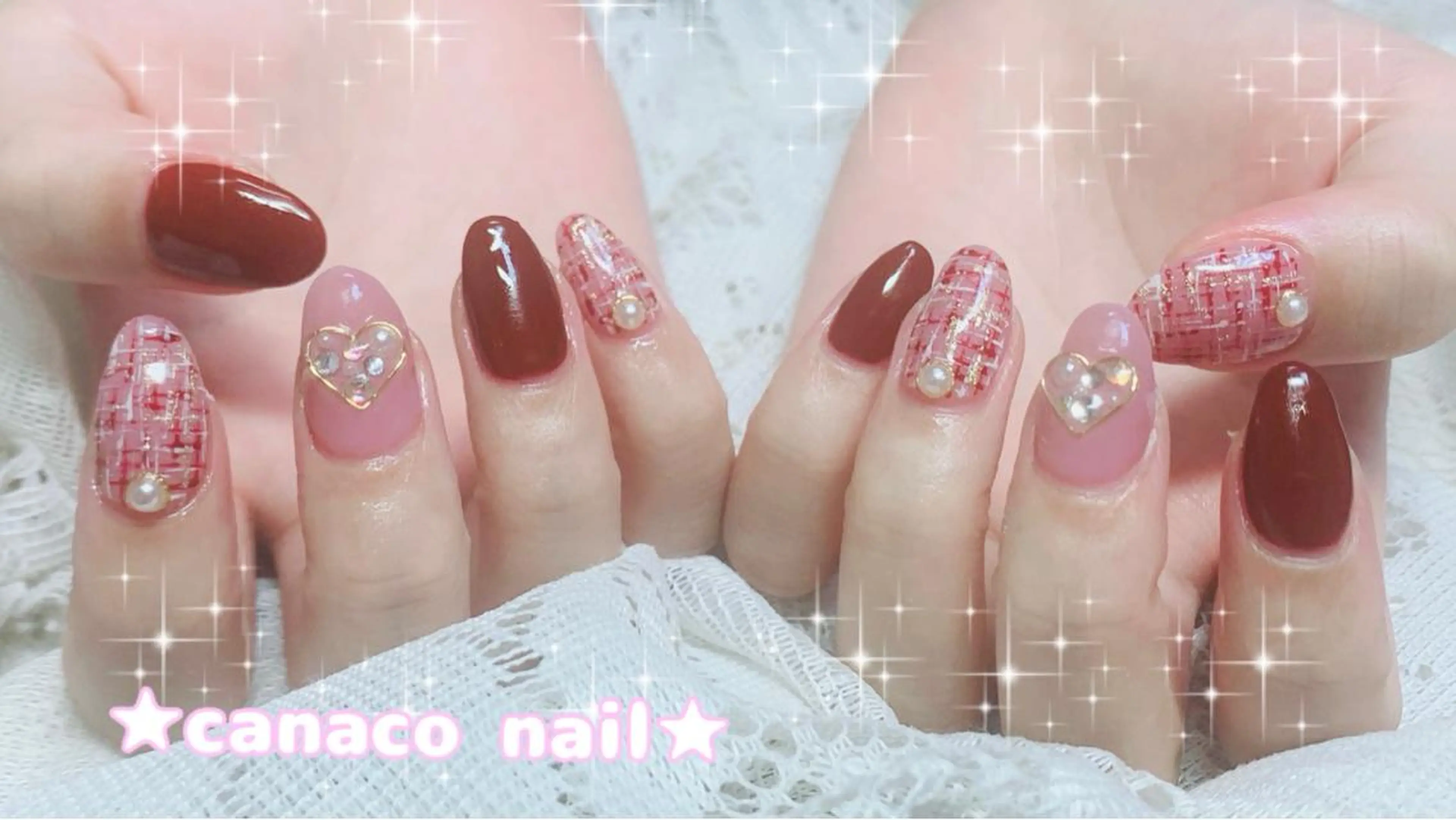ネイル アートネイル ジェルネイル パラジェル ストーンネイル ツイードネイル ハンドネイル ハンドケア ベテランネイル cnc  nailのネイルデザイン