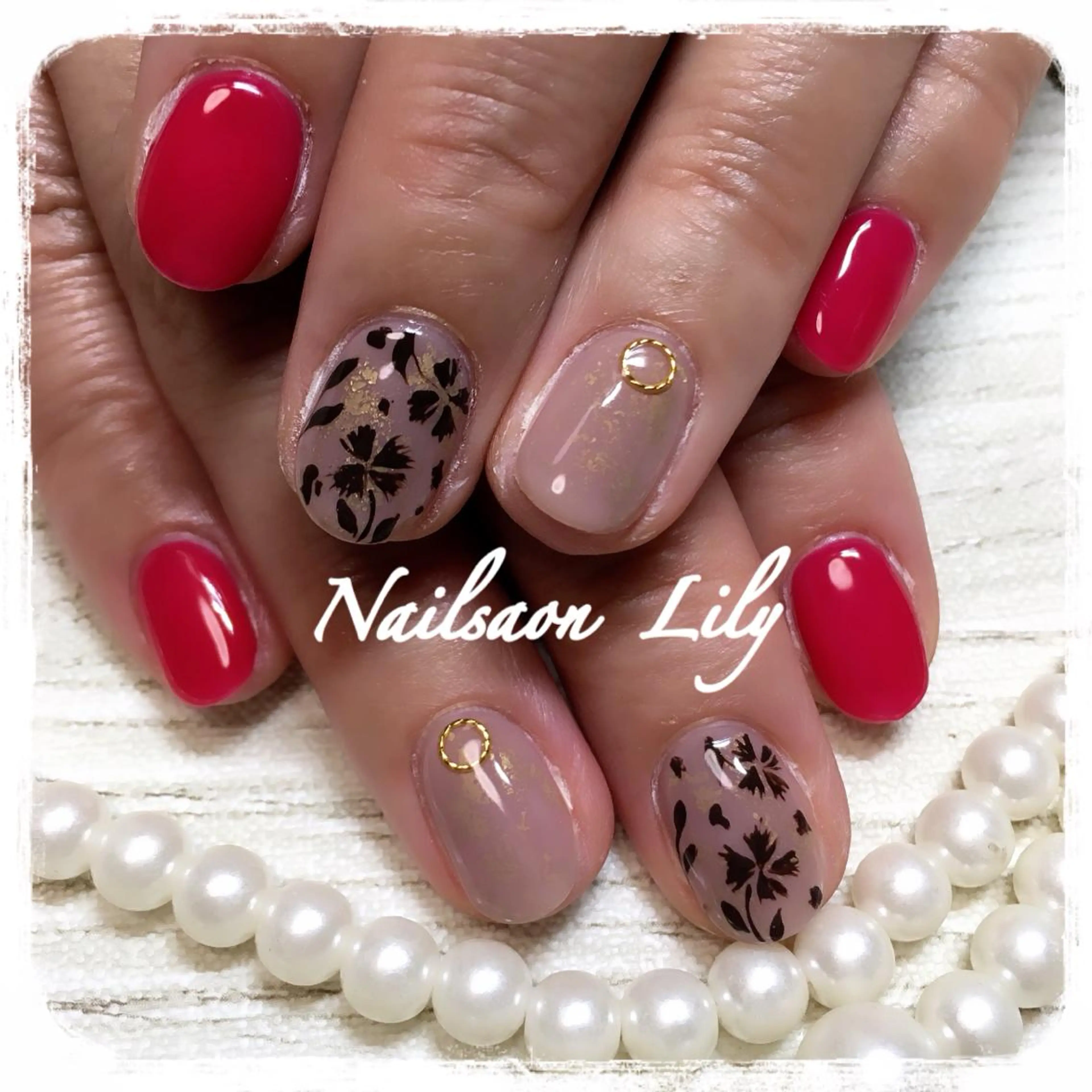 ネイル フラワーネイル ハンドネイル Lily*nail 🌻Mii🌻のネイルデザイン