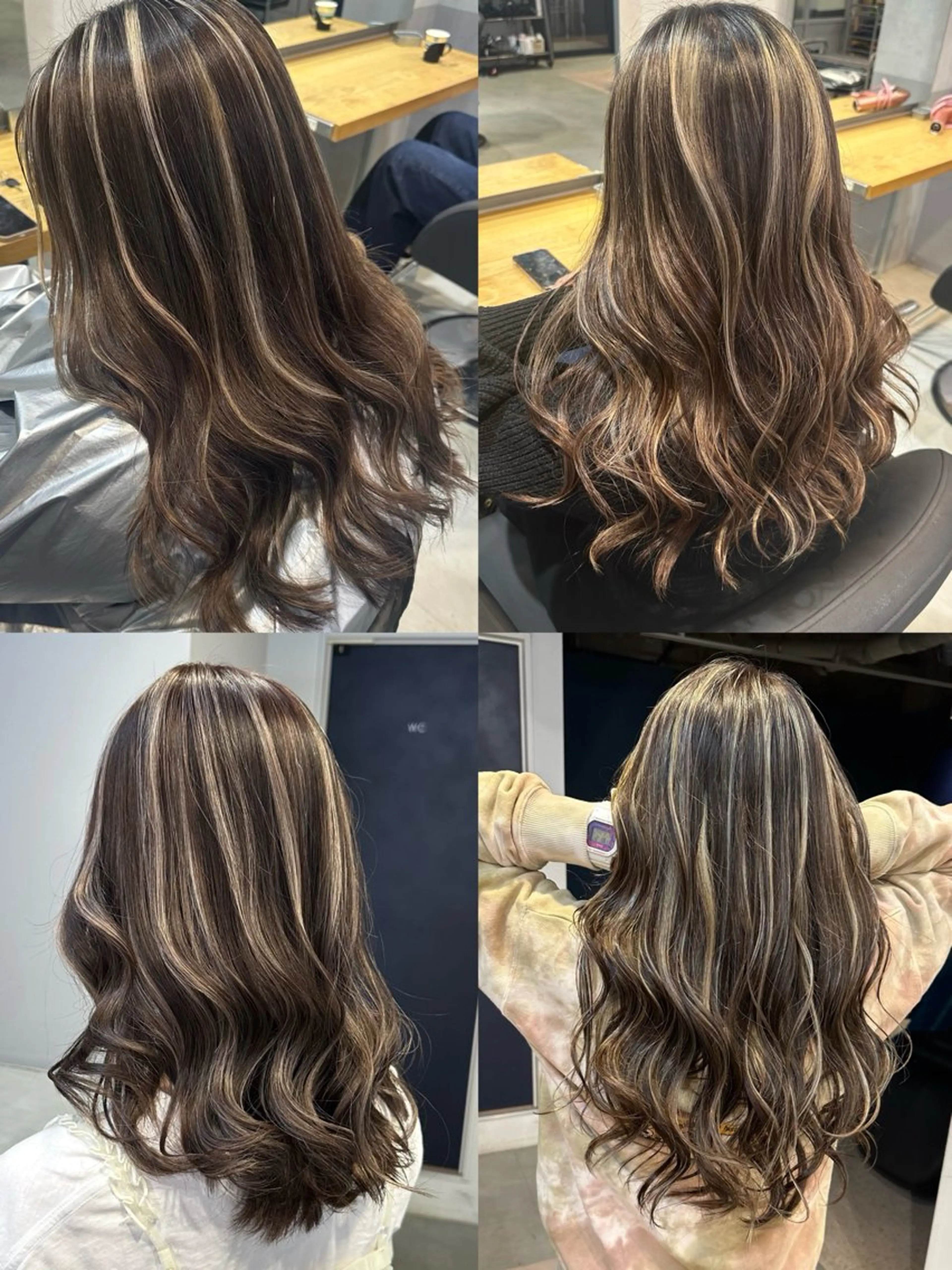 ミディアム カラー ハイライトカラー ハイライト ヘアカラー トリートメント 💖ハイライト/ハイ トーン💖MIKIのヘアスタイル