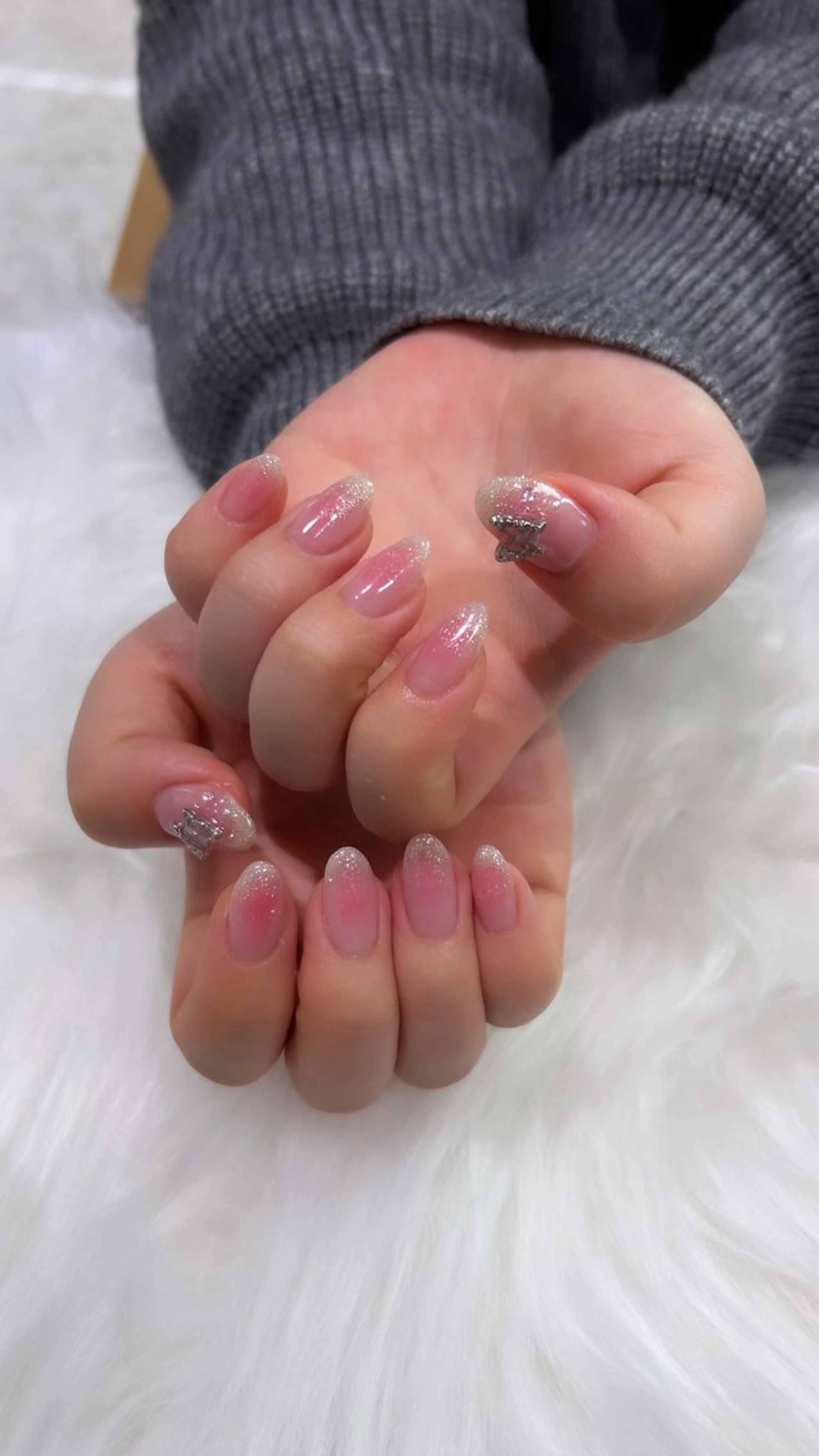 ネイル 成人式 長さ出し 韓国ネイル ショートネイル ハンドネイル ♡ハイトーン★ ネイル/しの♡のヘアスタイル