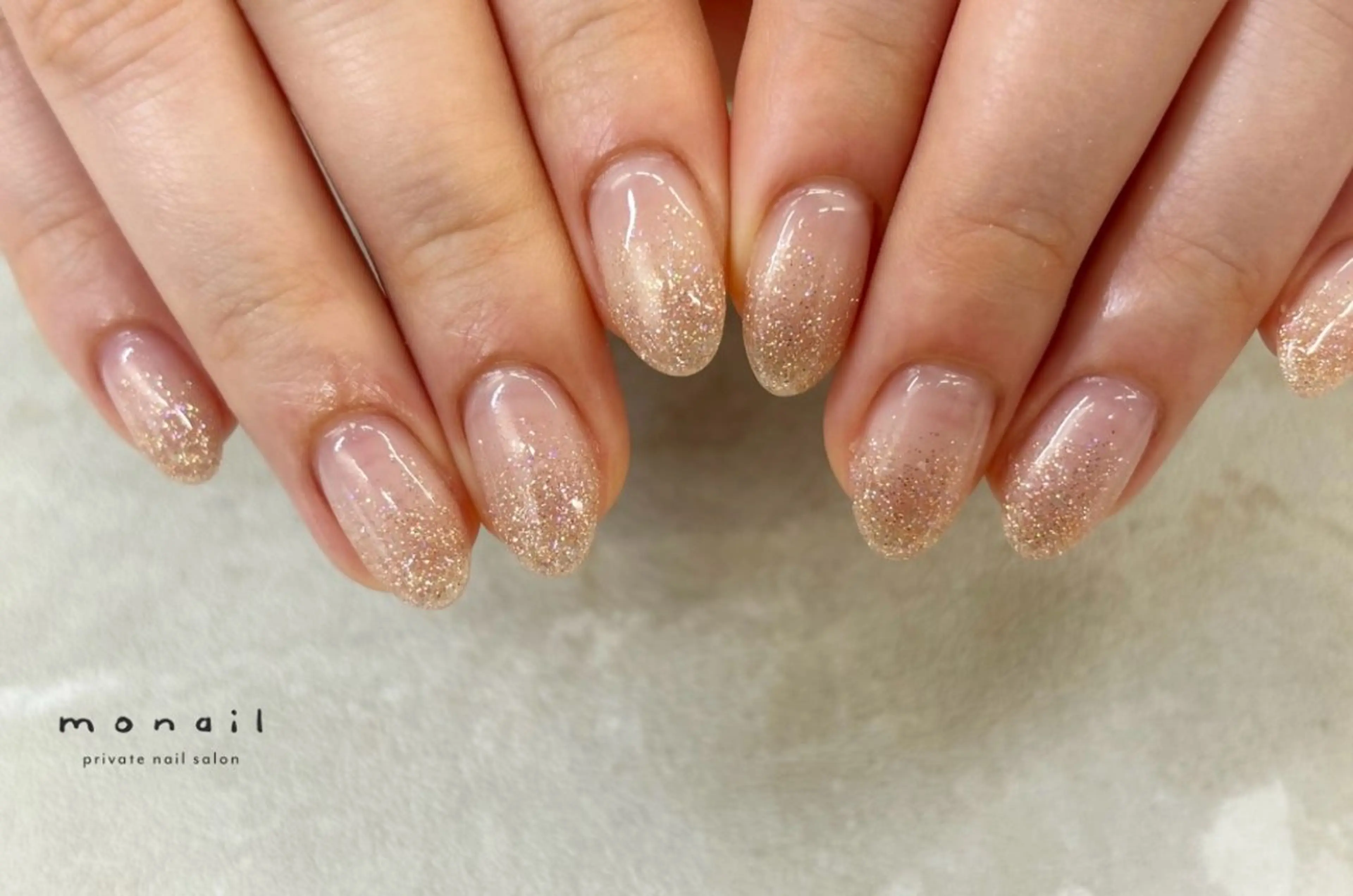 ネイル グラデーション ラメ(グリッター) ラメグラデーション ハンドネイル nail salon monailのネイルデザイン