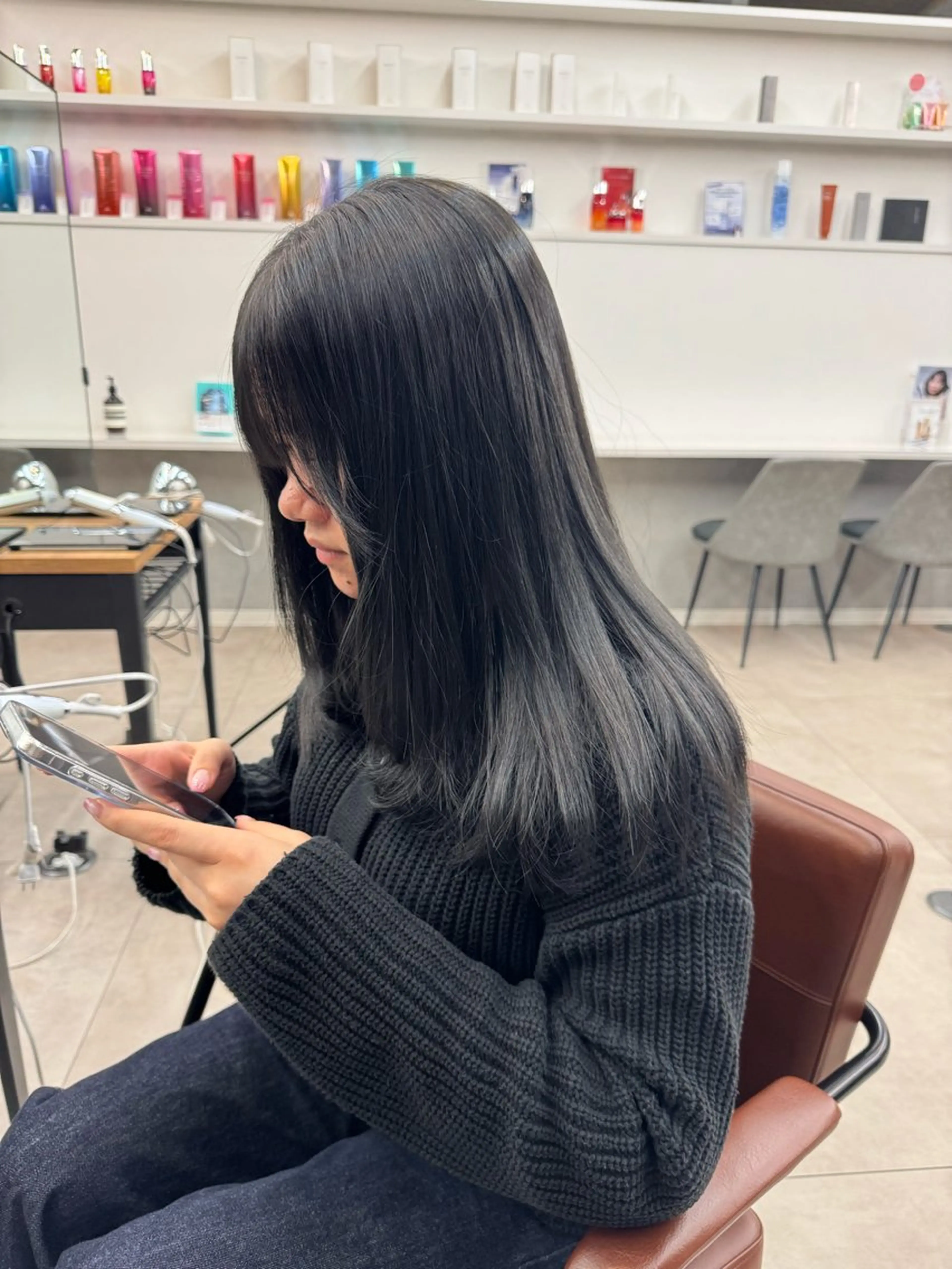 セミロング ヘアカラー ヘアアレンジ/ 透明感カラー/まひろのヘアスタイル