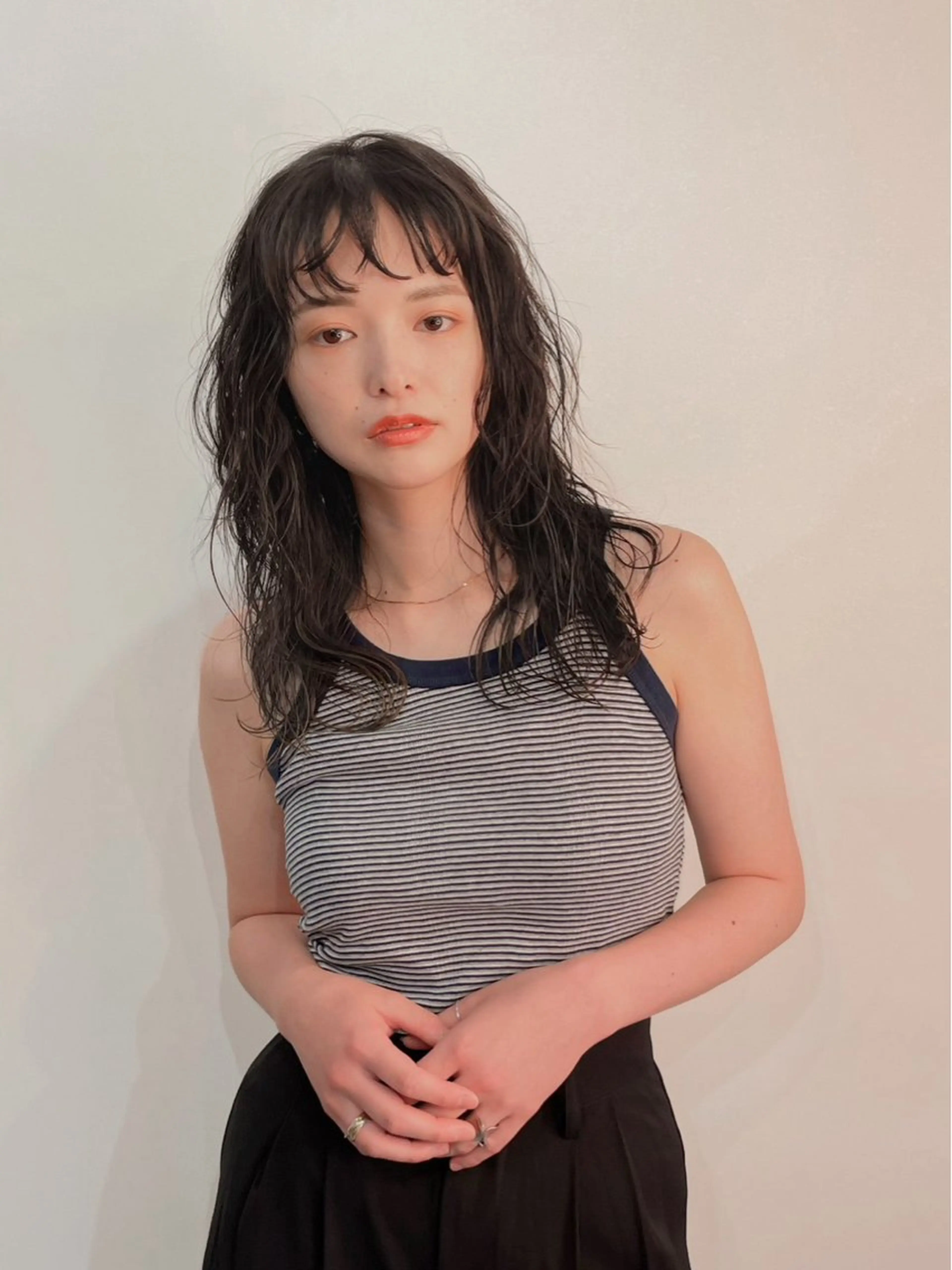 セミロング パーマ セミロングパーマ レイヤーカット カット パーマ トリートメント ショート　ボブ メンズ　パーマのヘアスタイル