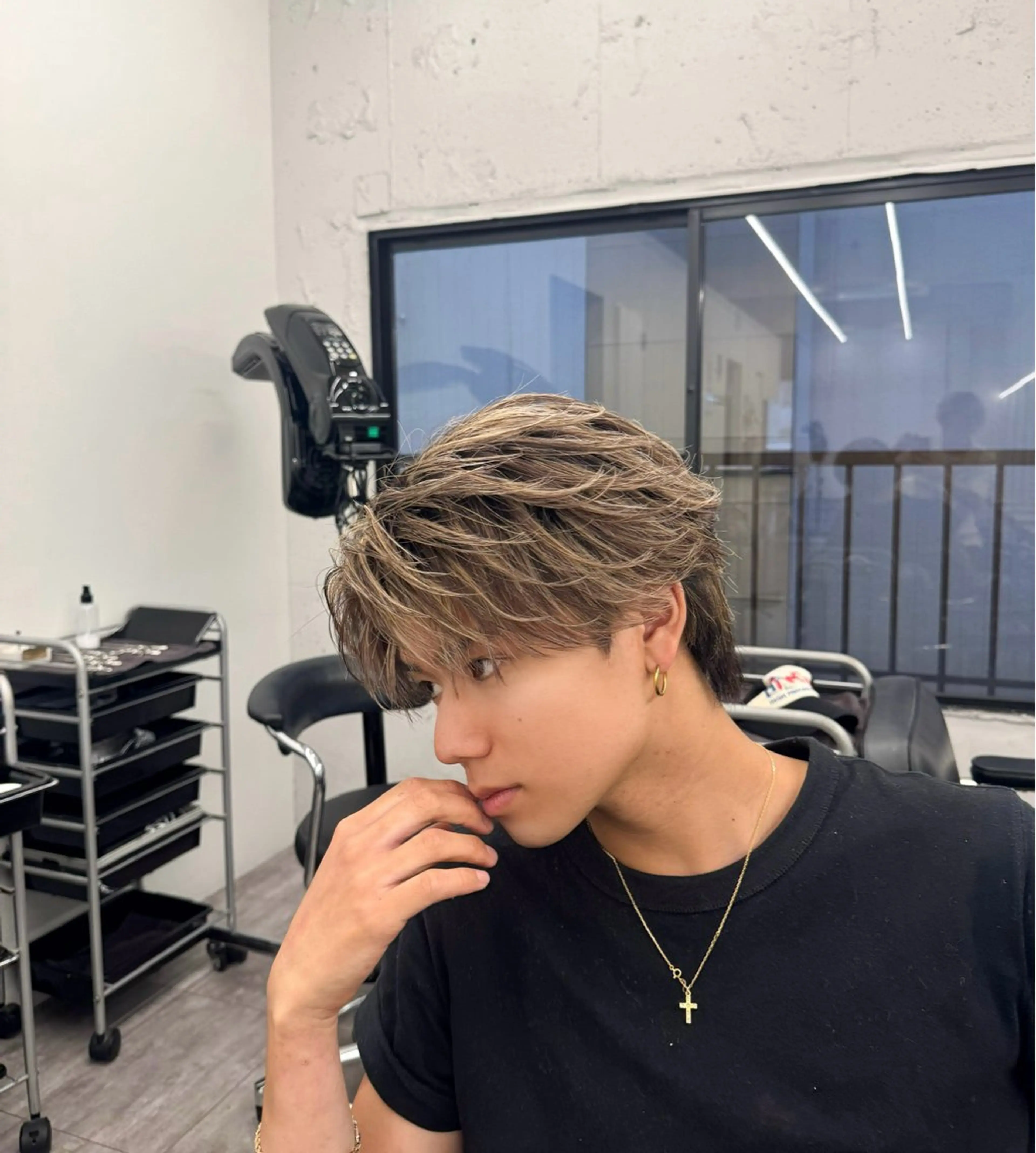 カラー メンズ メンズハイライト ハイライトカラー ヘアカラー 江頭 永太のヘアスタイル