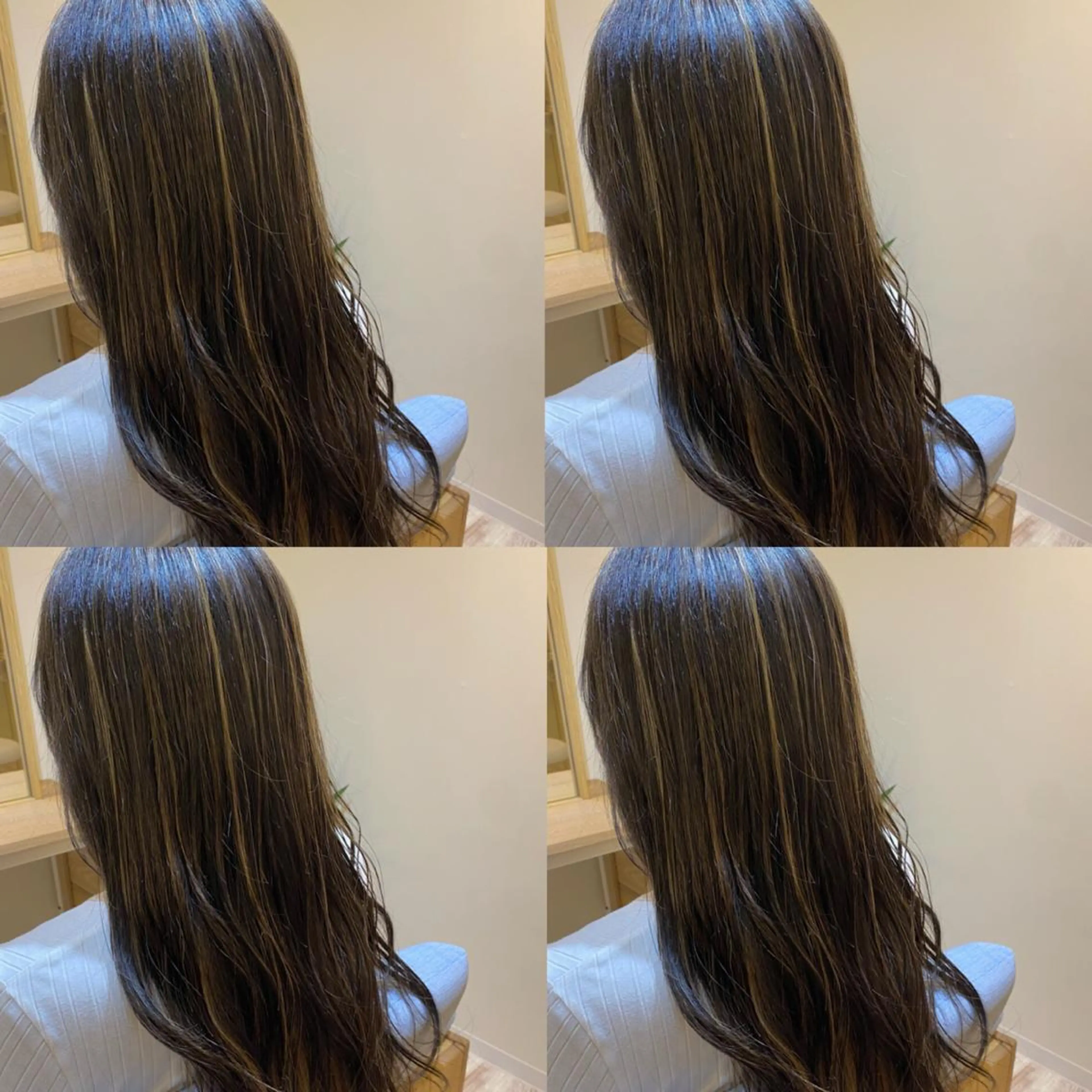 ロング カラー 金島 青のヘアスタイル