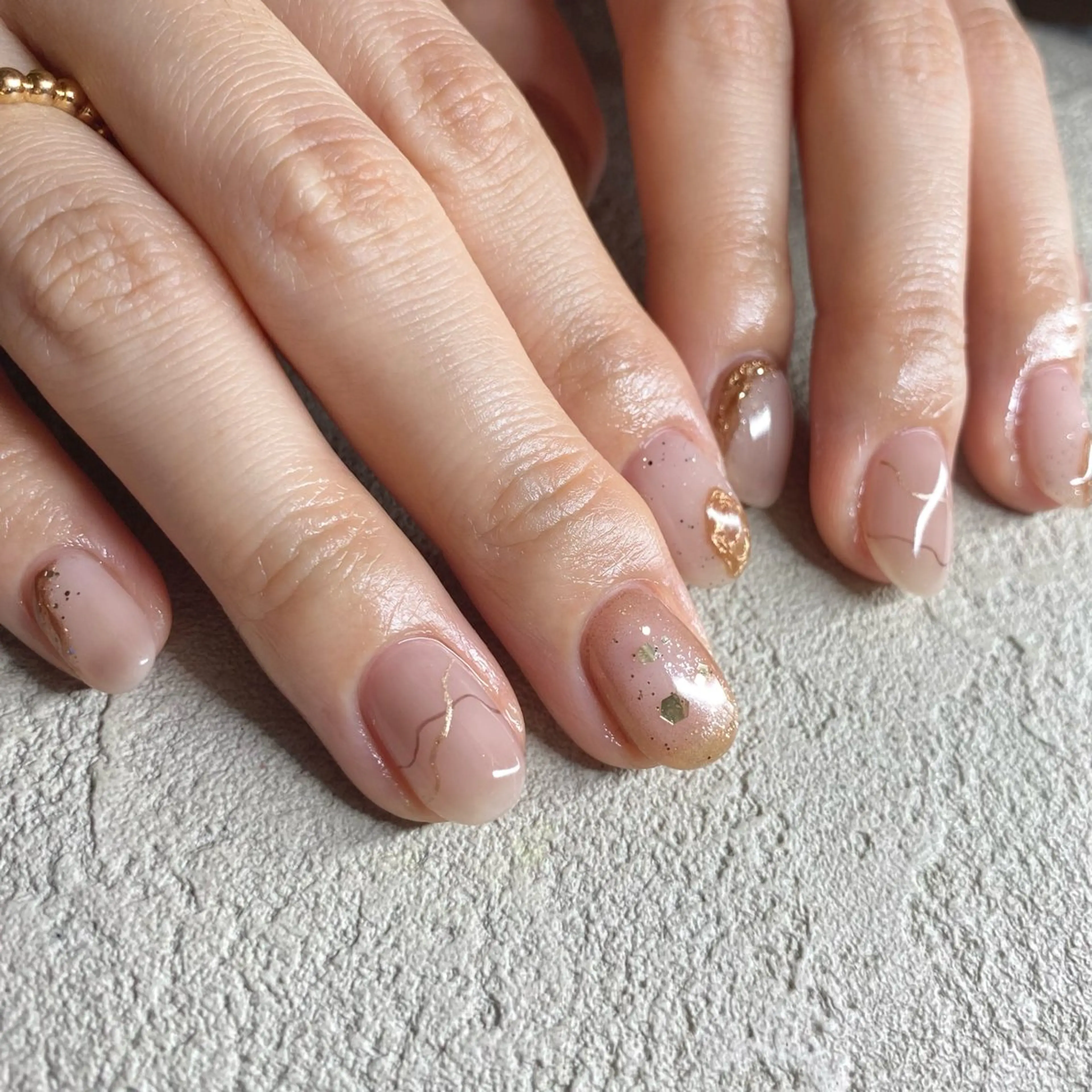 ネイル アートネイル ニュアンスネイル 冬ネイル ハンドネイル 山田 貴子のネイルデザイン