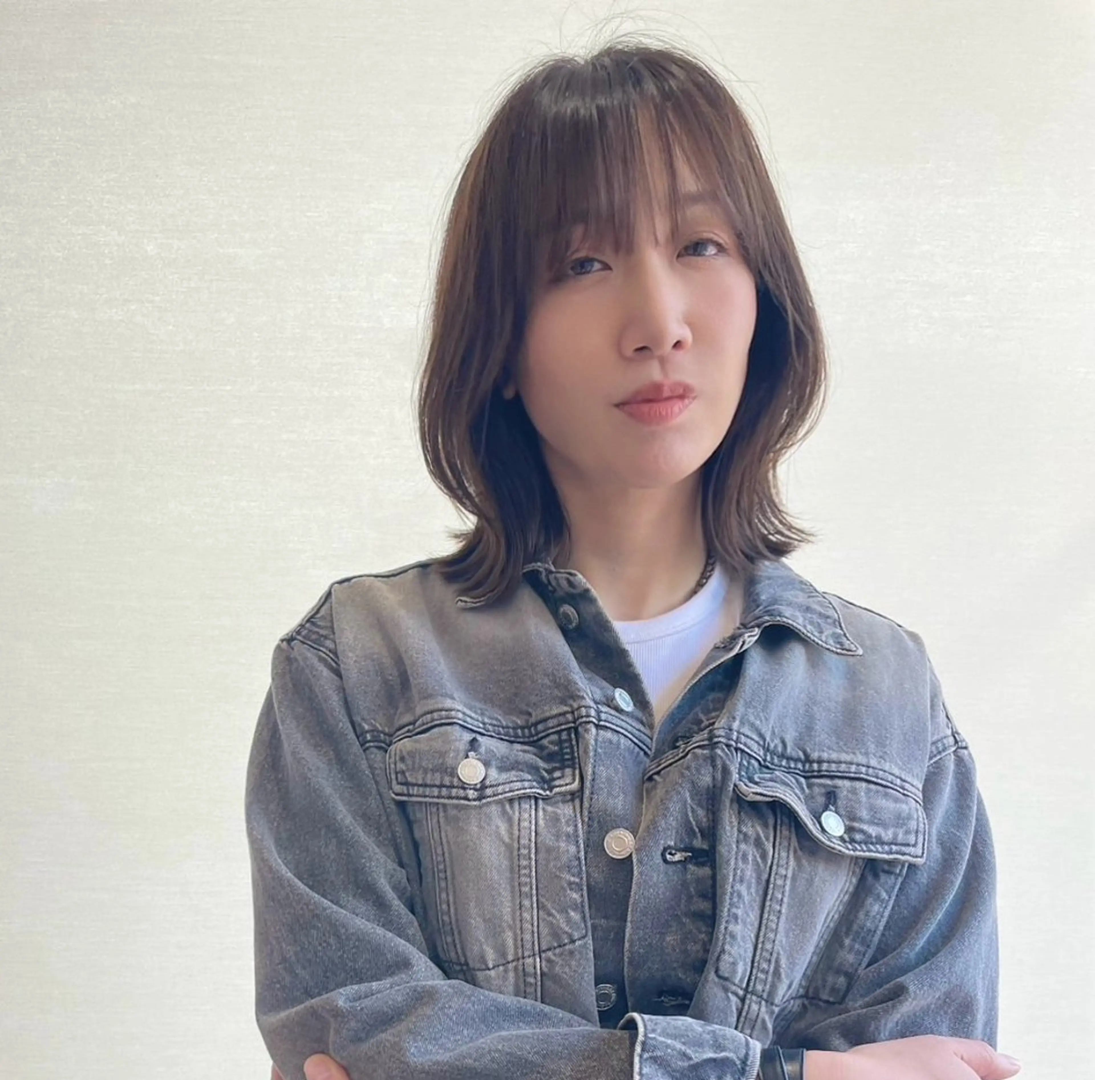 ミディアム レイヤーカット カット ヘアカラー 【シクネ】ユウダイ お顔まわりカット💎のヘアスタイル