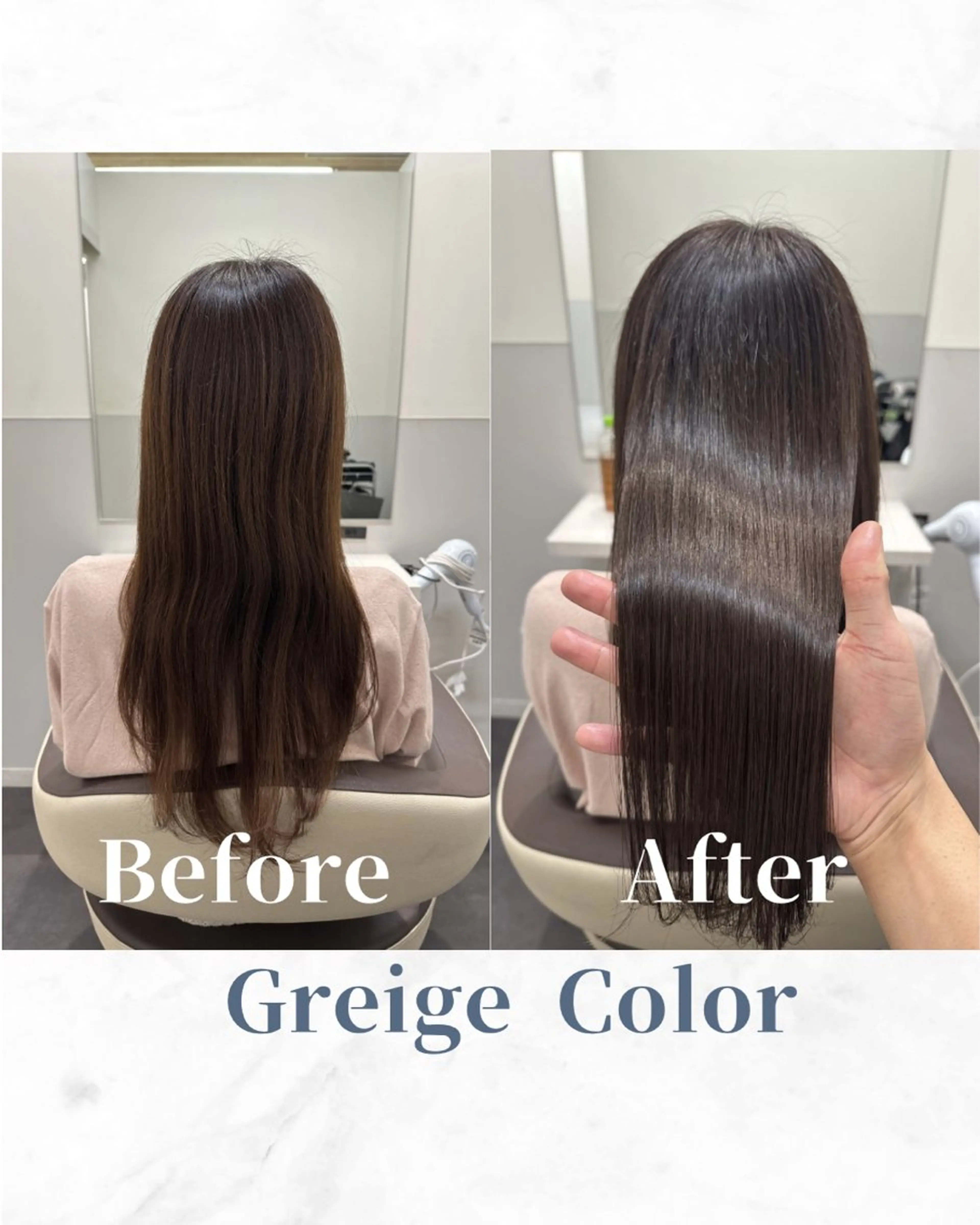 ロング カラー ブリーチ 透明感カラー グレージュ ブリーチなしカラー 髪質改善 カット ヘアカラー トリートメント 【美髪矯正 /髪質改善】RINのヘアスタイル