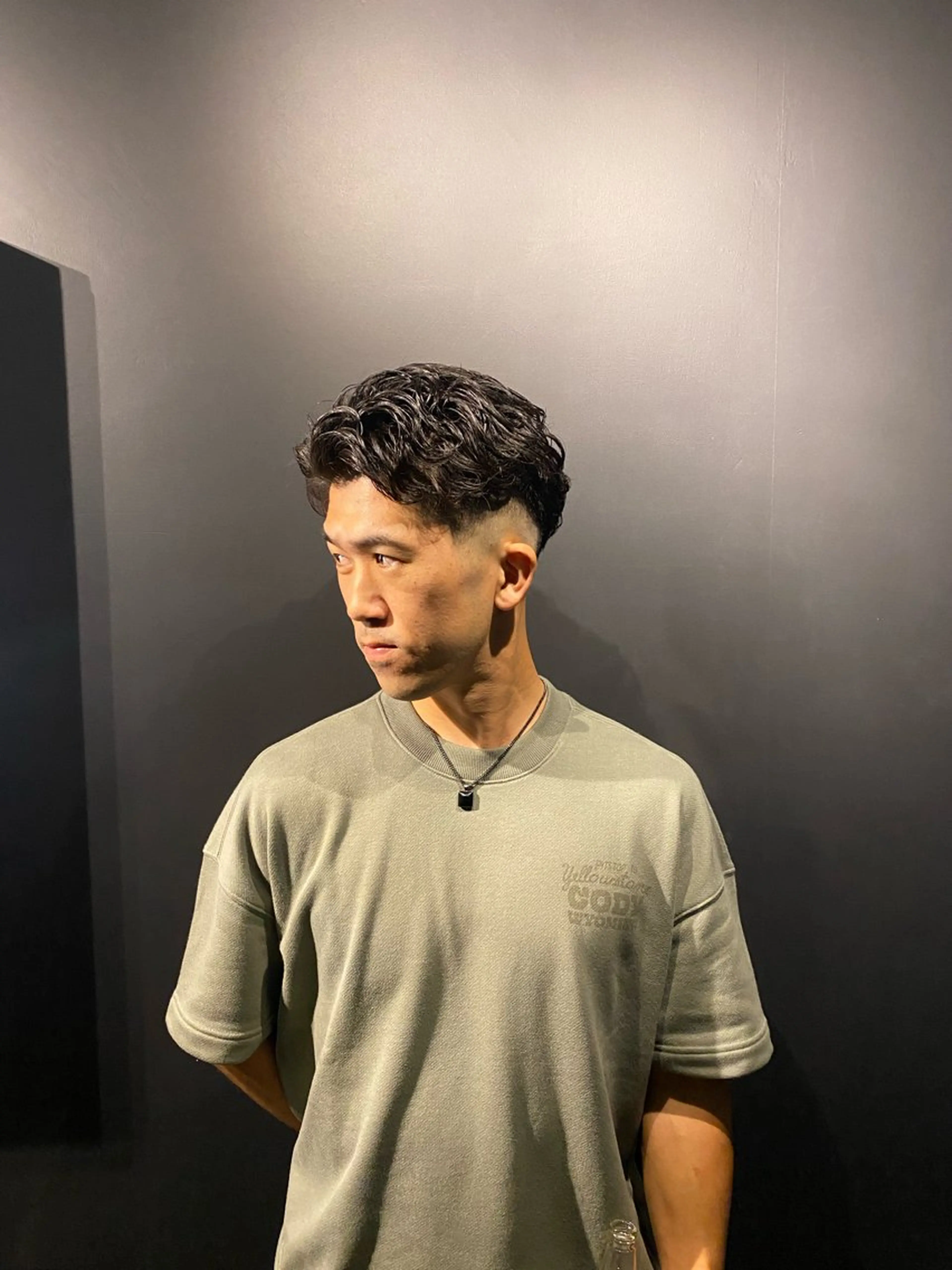 パーマ メンズ フェードカット メンズパーマ 津家田 朋加のヘアスタイル