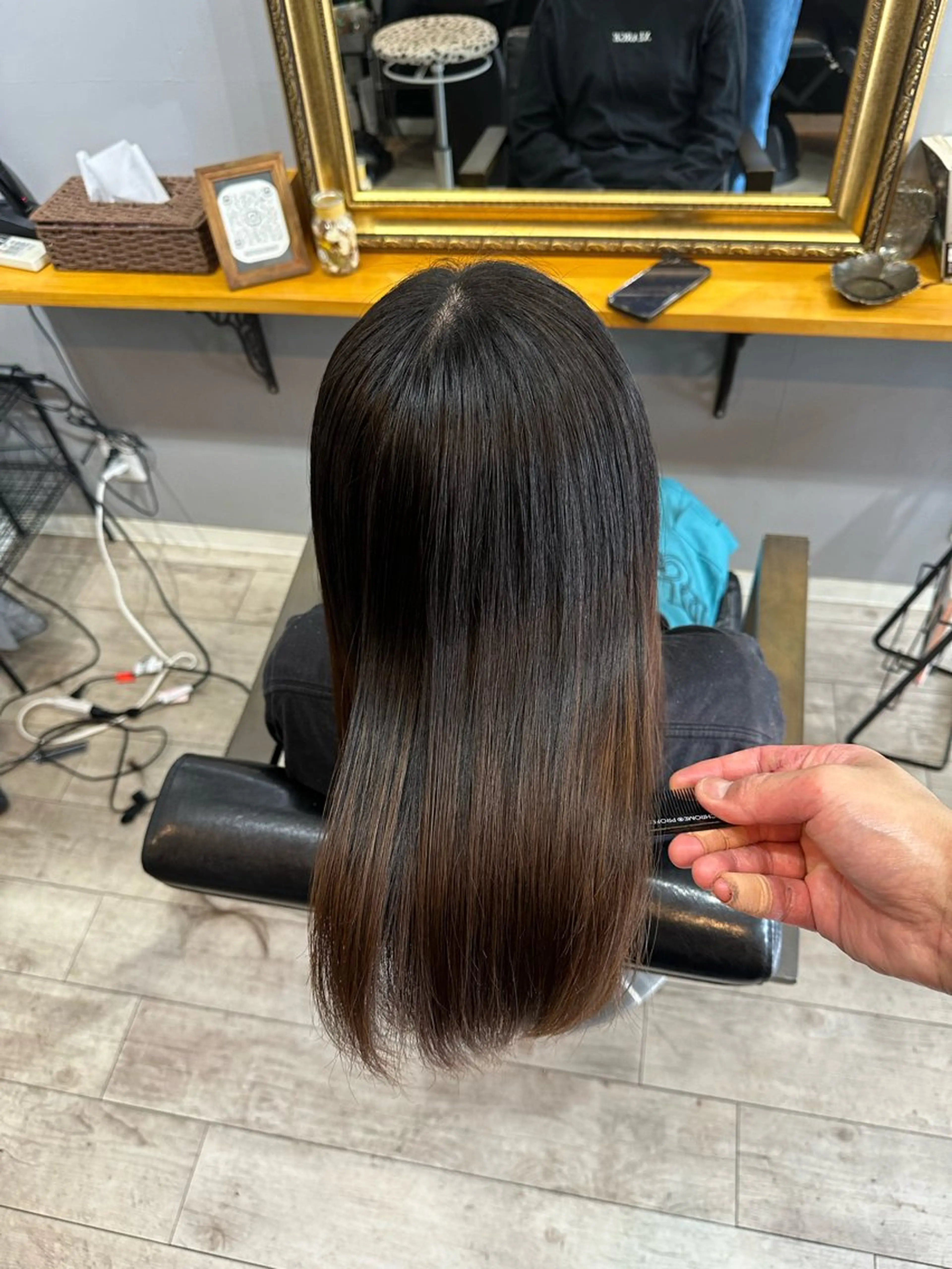 セミロング カラー 渡辺俊介 暗髪カラー /美髪矯正/髪質改善のヘアスタイル