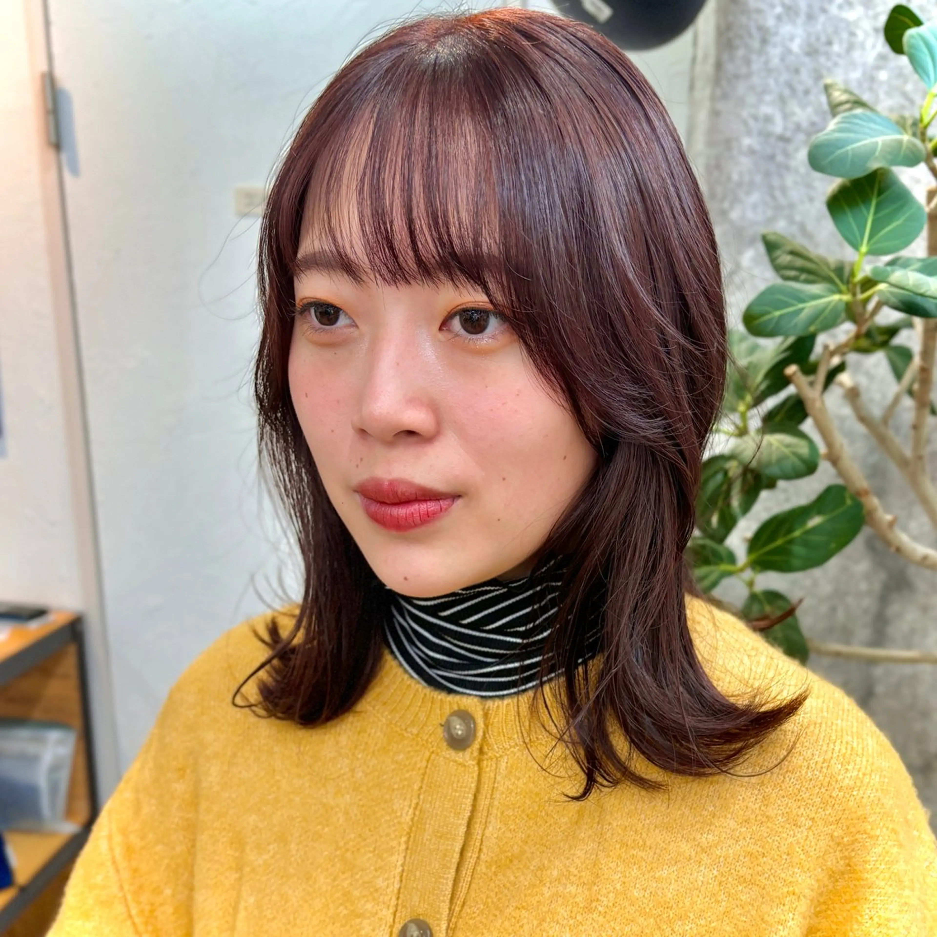 ミディアム カラー ブラウンカラー ピンクカラー 暖色カラー/天神/ ヘイマサクラのヘアスタイル