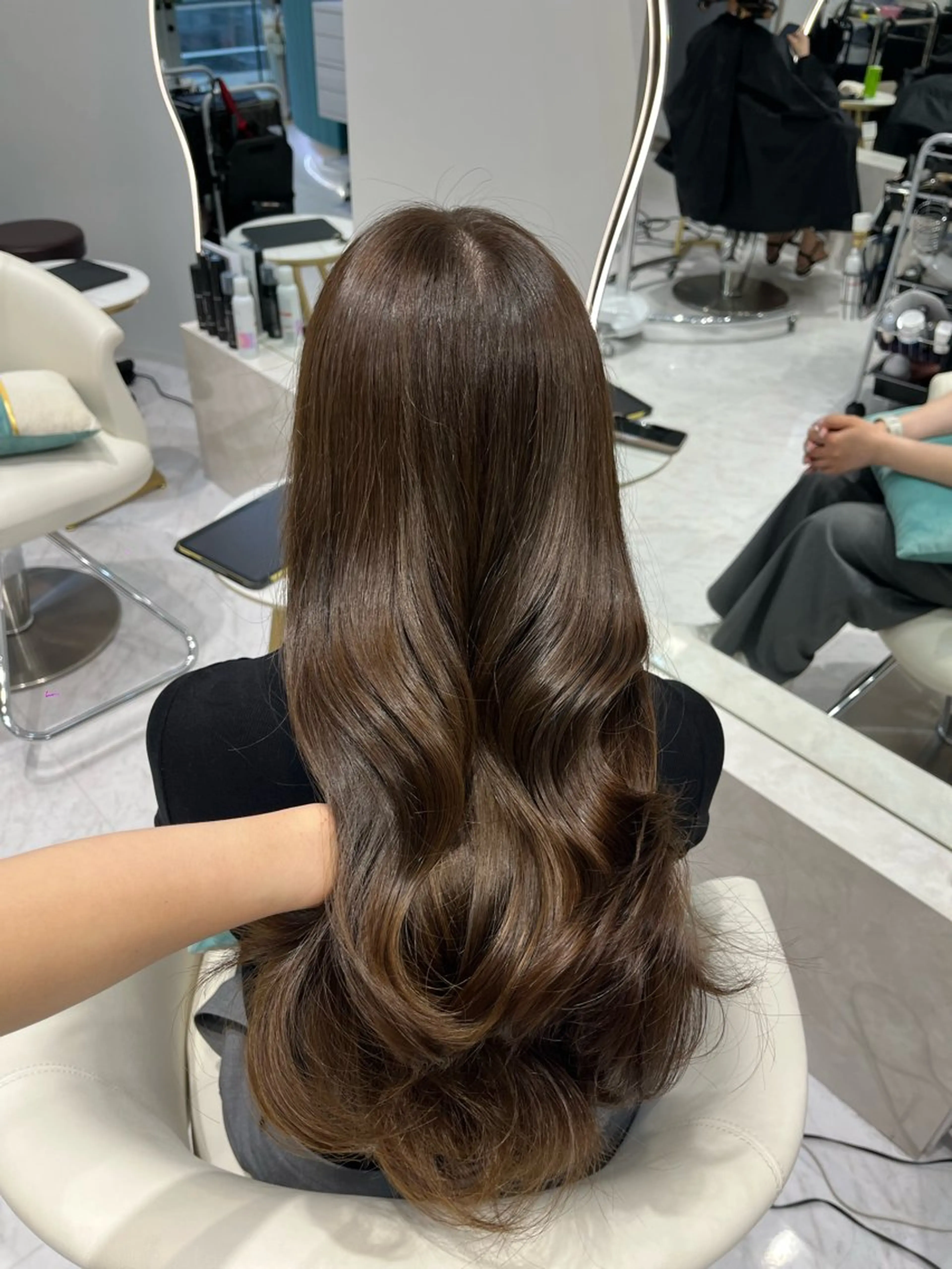 ロング カラー ベージュカラー 透明感カラー グレージュ オリーブベージュ オリーブカラー カット ヘアカラー トリートメント 𝑹𝒊𝒉𝒐🎀 名駅/大人韓国ヘアのヘアスタイル