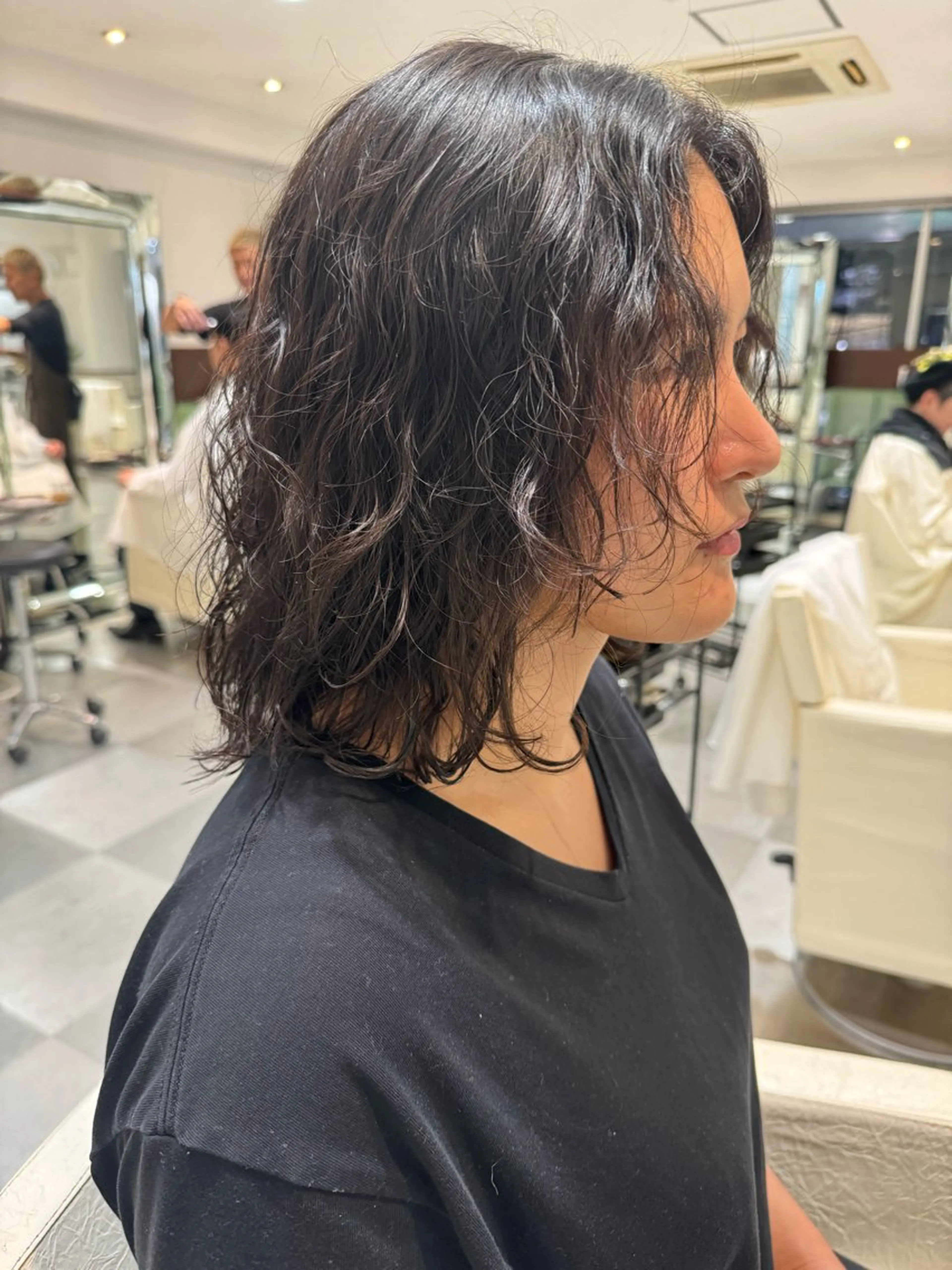 ミディアム パーマ ミディアムパーマ カット パーマ トリートメント デジタルパーマ 🌀ボブ　萩原　龍のヘアスタイル