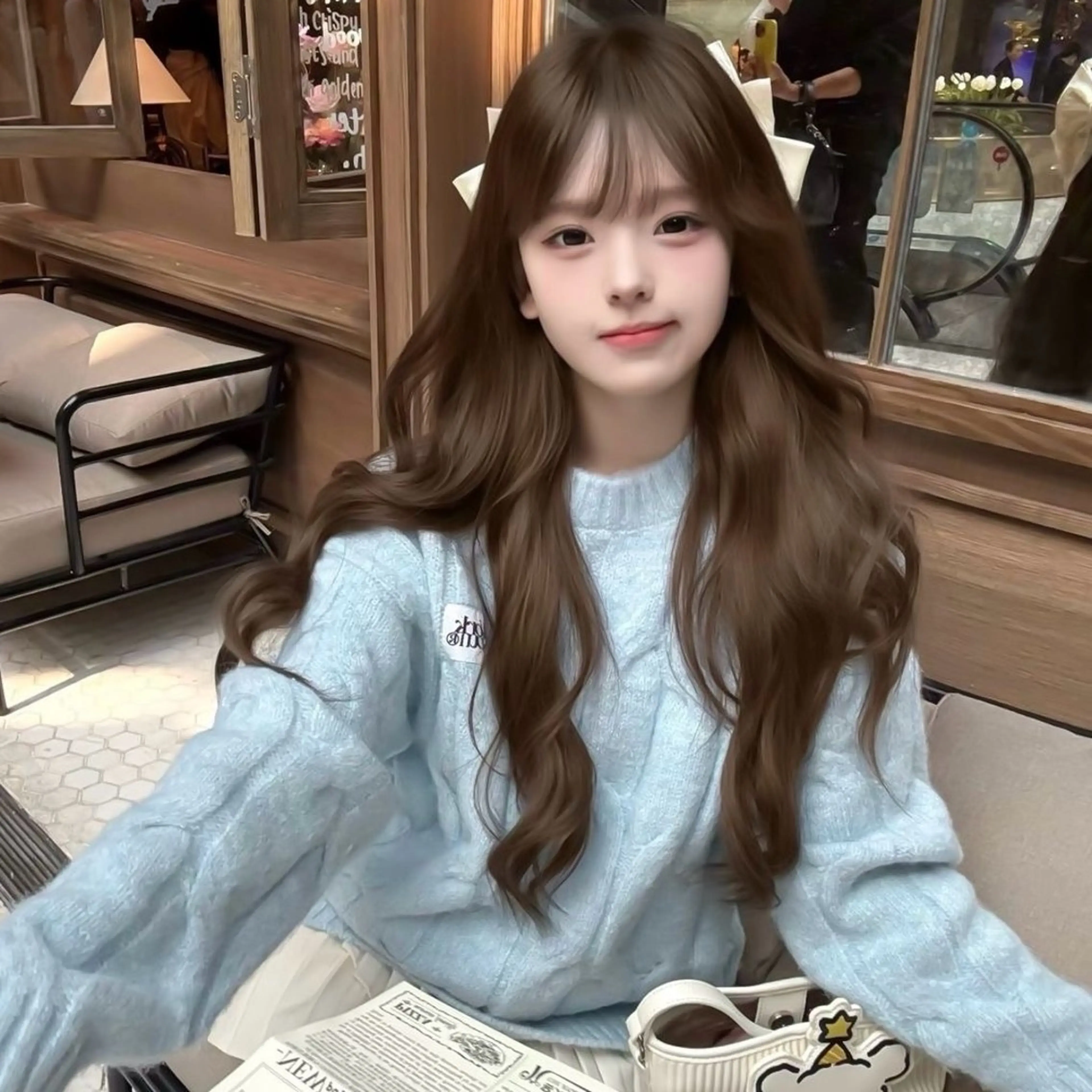 セミロング ケアカラー ボブ 髪質改善 韓国風ヘア レイヤーカット カット トリートメント 韓国レイヤ ー支持No.1renのヘアスタイル