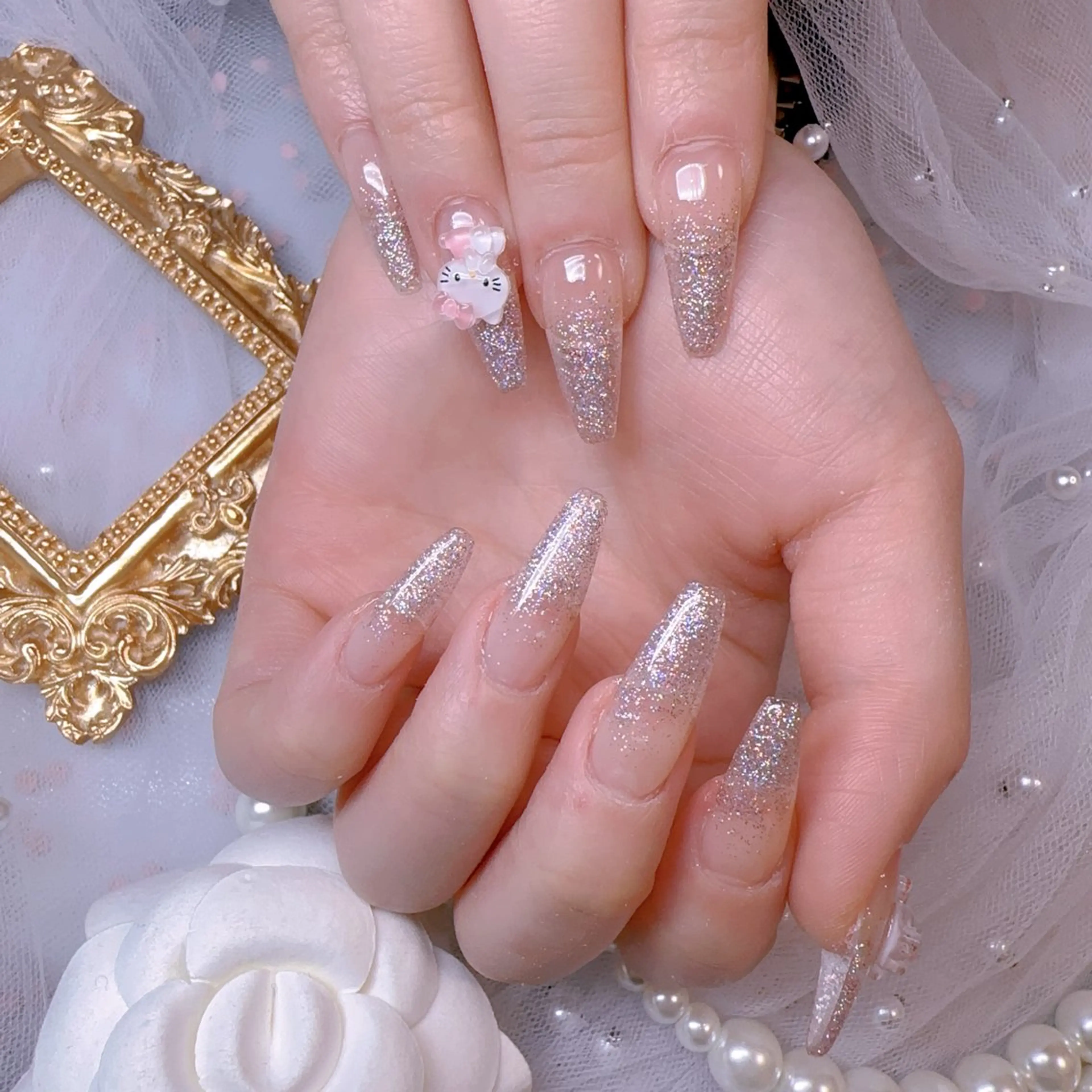 ネイル オーロラネイル フットネイル 韓国ネイル ラメ(グリッター) ラメグラデーション ハンドネイル Belle nail salon 新小岩のネイルデザイン