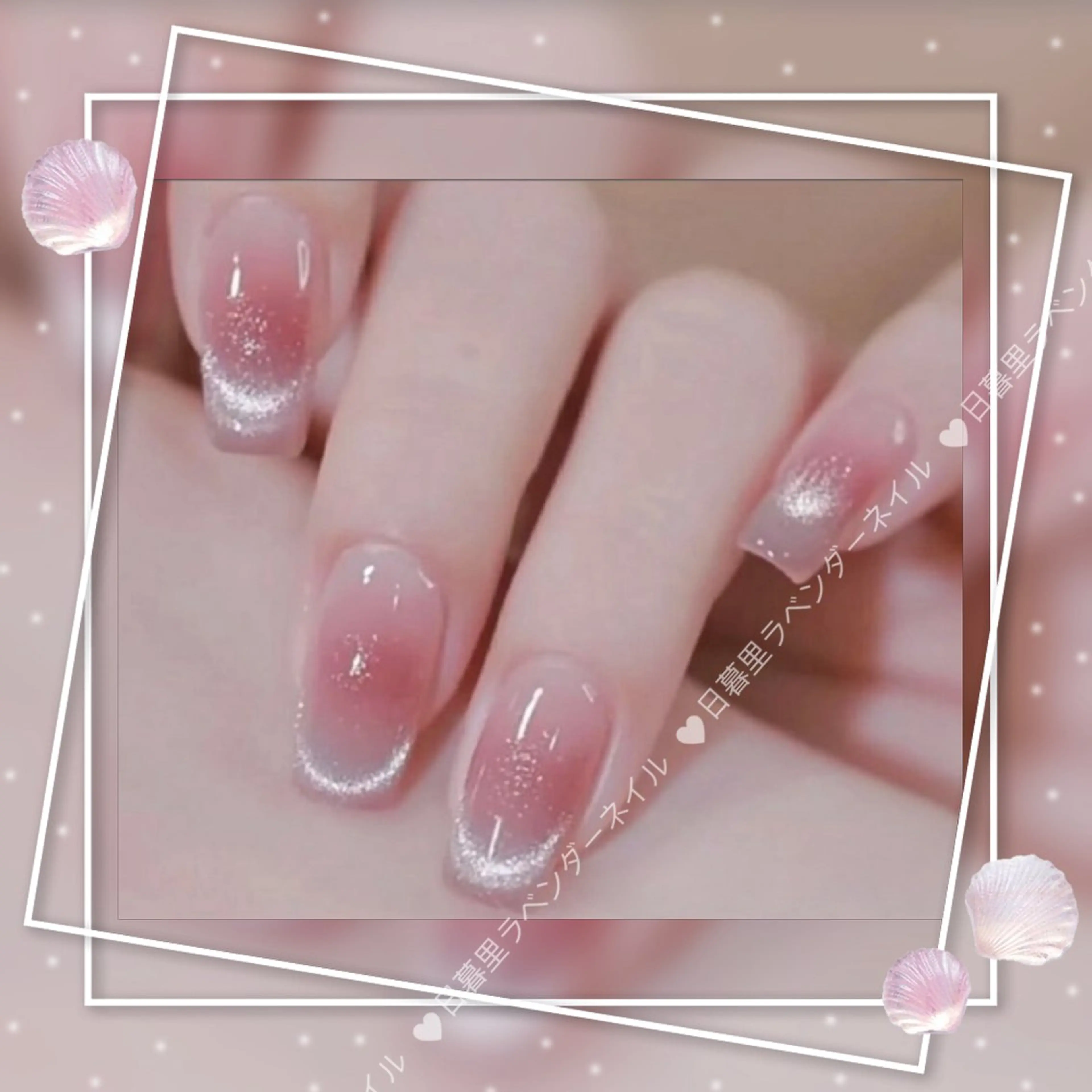 【Hand🌟ソフトオフ無料】超人気❤️チークネイル✖️マグネットフレンチ¥6,980の写真