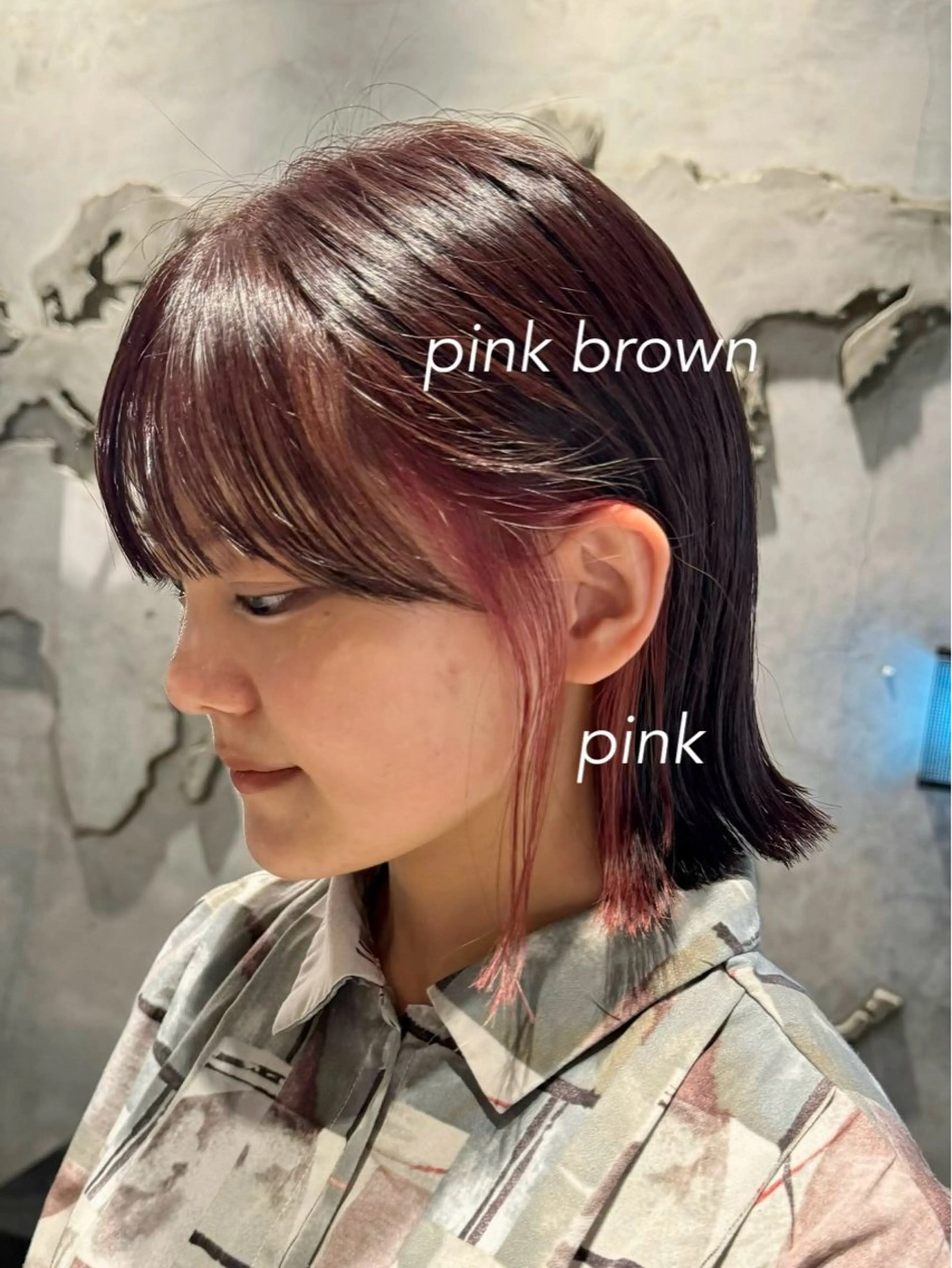 セミロング カラー ヘアアレンジ ブリーチ ダブルカラー ブリーチなしカラー ボブ 顔周りカット×透明感 カラー💫AINAのヘアスタイル