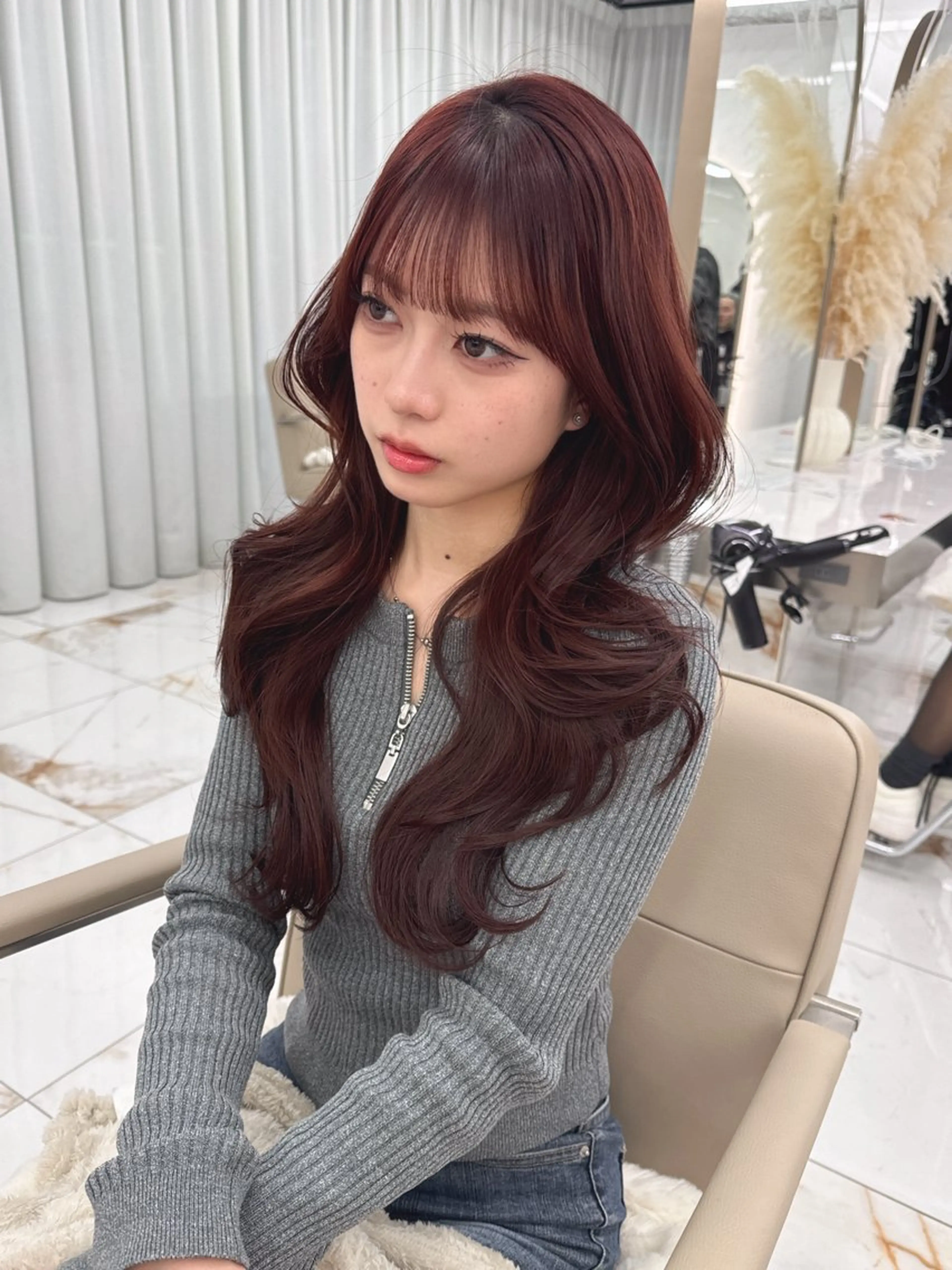 セミロング のり🐼顔まわり/ 韓国/レイヤーカットのヘアスタイル