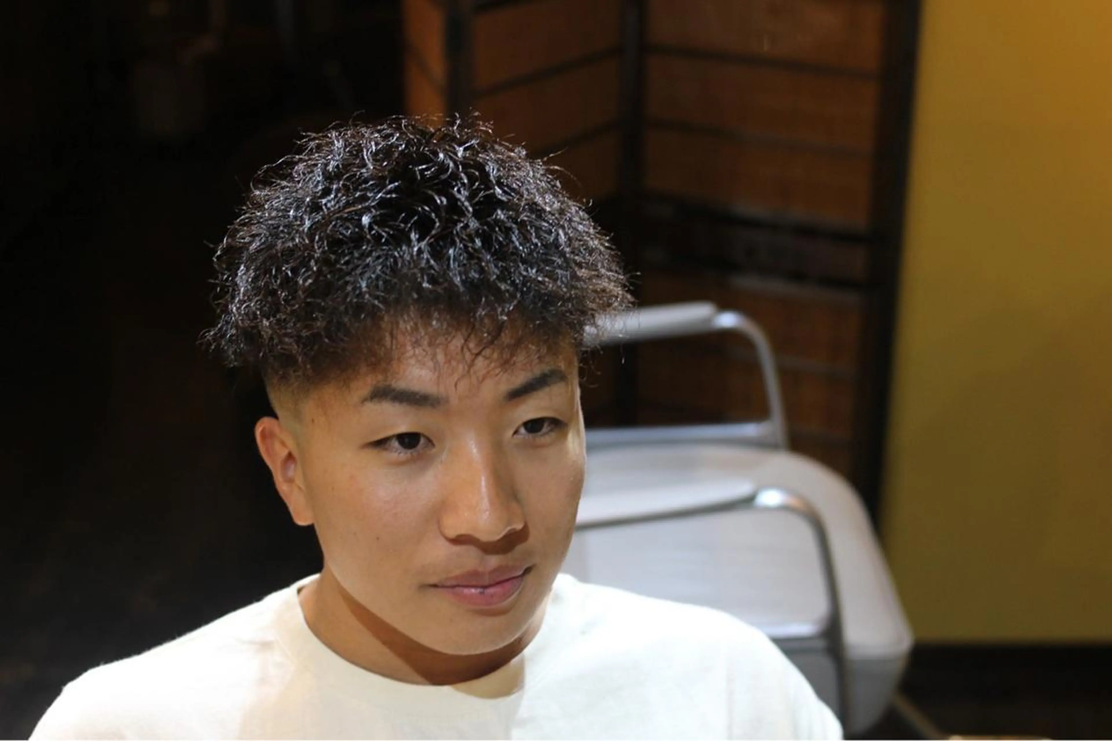 ショート パーマ メンズ フェードカット メンズパーマ スキンフェード スパイラルパーマ メンズカット/パーマ 福島区SOSOのヘアスタイル