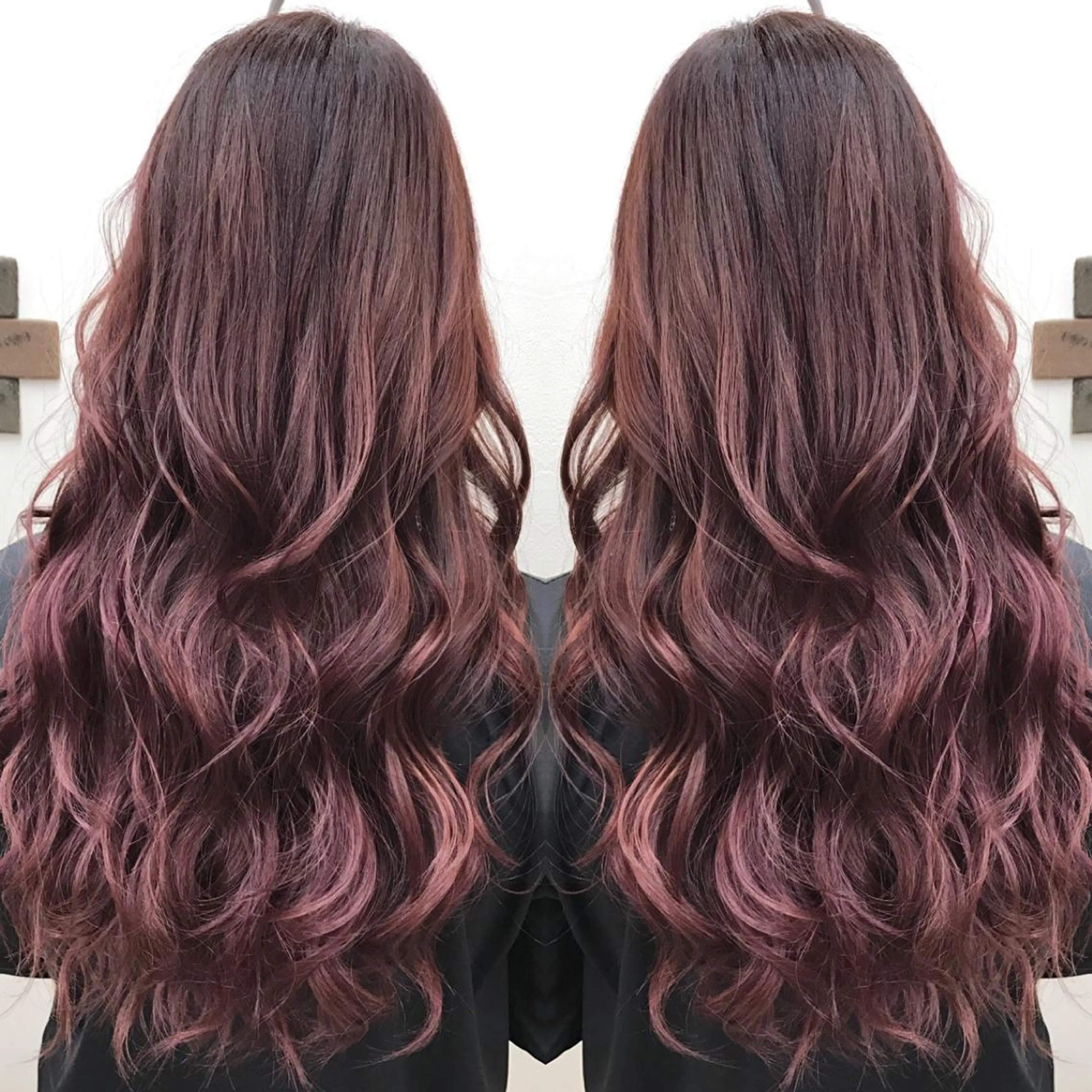 ロング カラー ヘアアレンジ ボルドーカラー グラデーションカラー レッドカラー バイオレットカラー KEISUKE🐶 カラー✨エクステのヘアスタイル