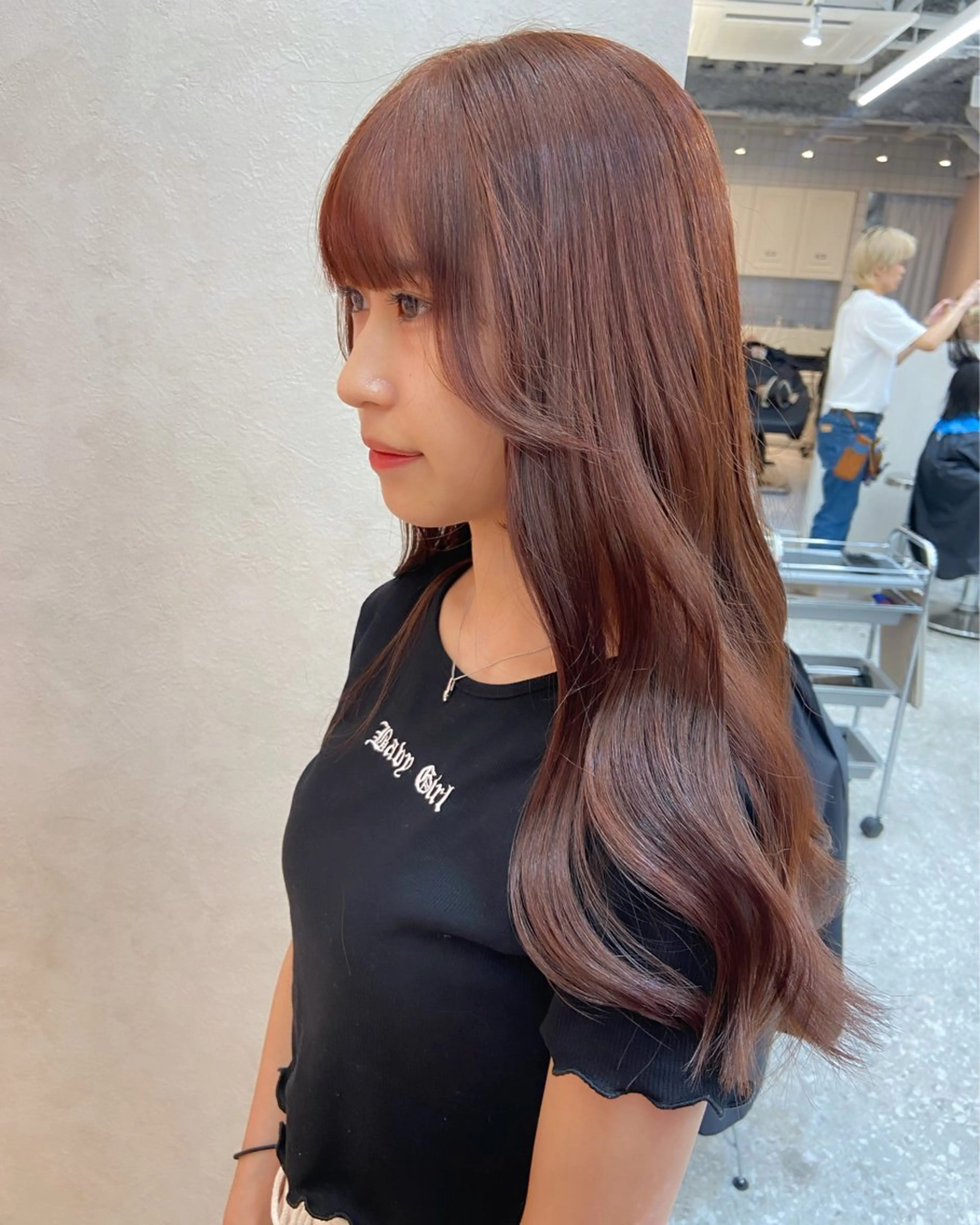 ロング カラー カット ヘアカラー トリートメント 新宿/韓国ヘア 中明度カラー/かやのヘアスタイル