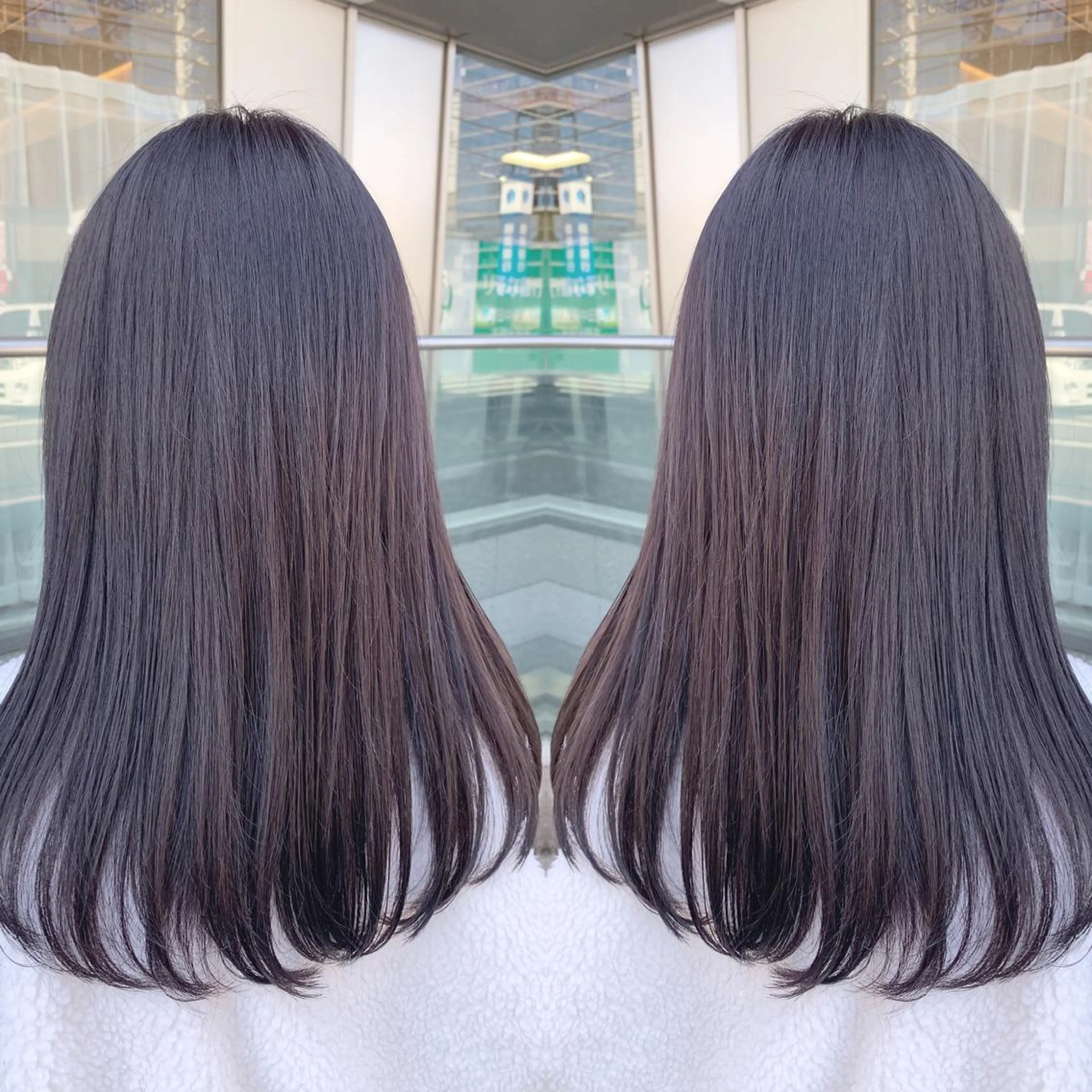 セミロング カラー アッシュ イルミナカラー ラベンダーカラー ラベンダーアッシュ 青木 茂樹⭐️ 透明感カラーのヘアスタイル