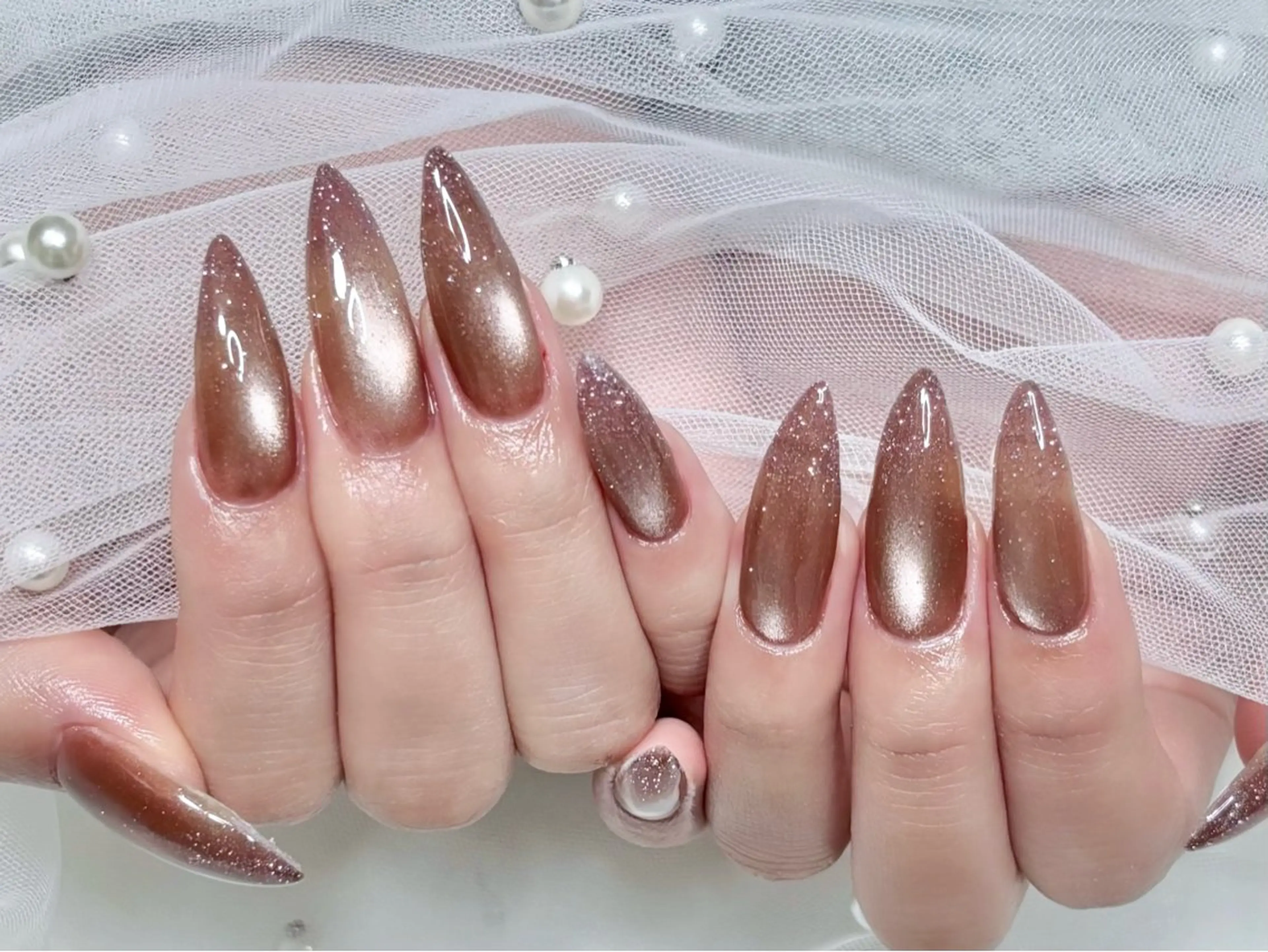 👑【ロング派さんに】チップ長さ出し10本＋ワンカラー／ラメグラの写真