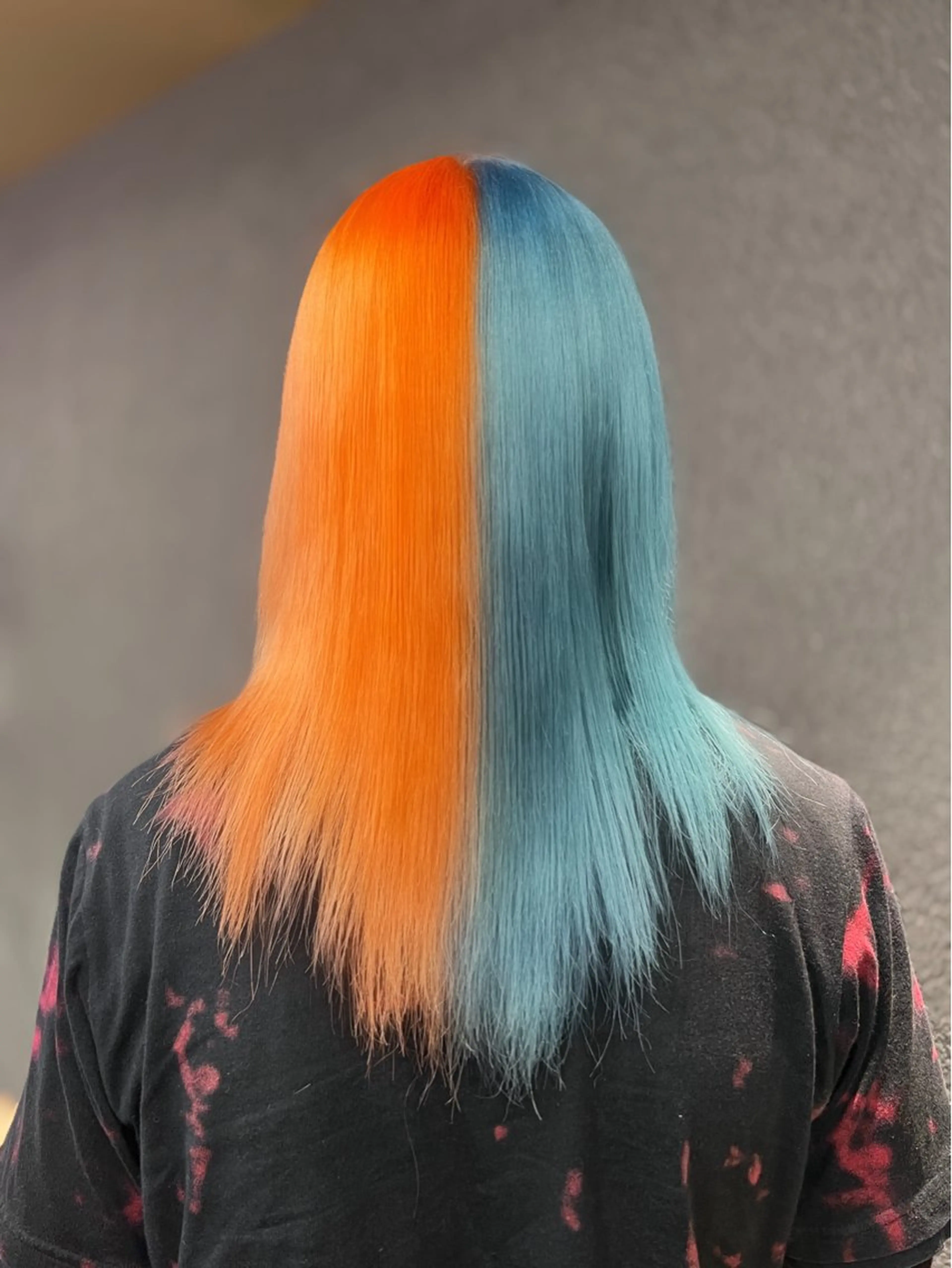 セミロング カラー ツートーンカラー ヘアカラー トリートメント 紬/enne/ブリー チ/ハイトーンのヘアスタイル