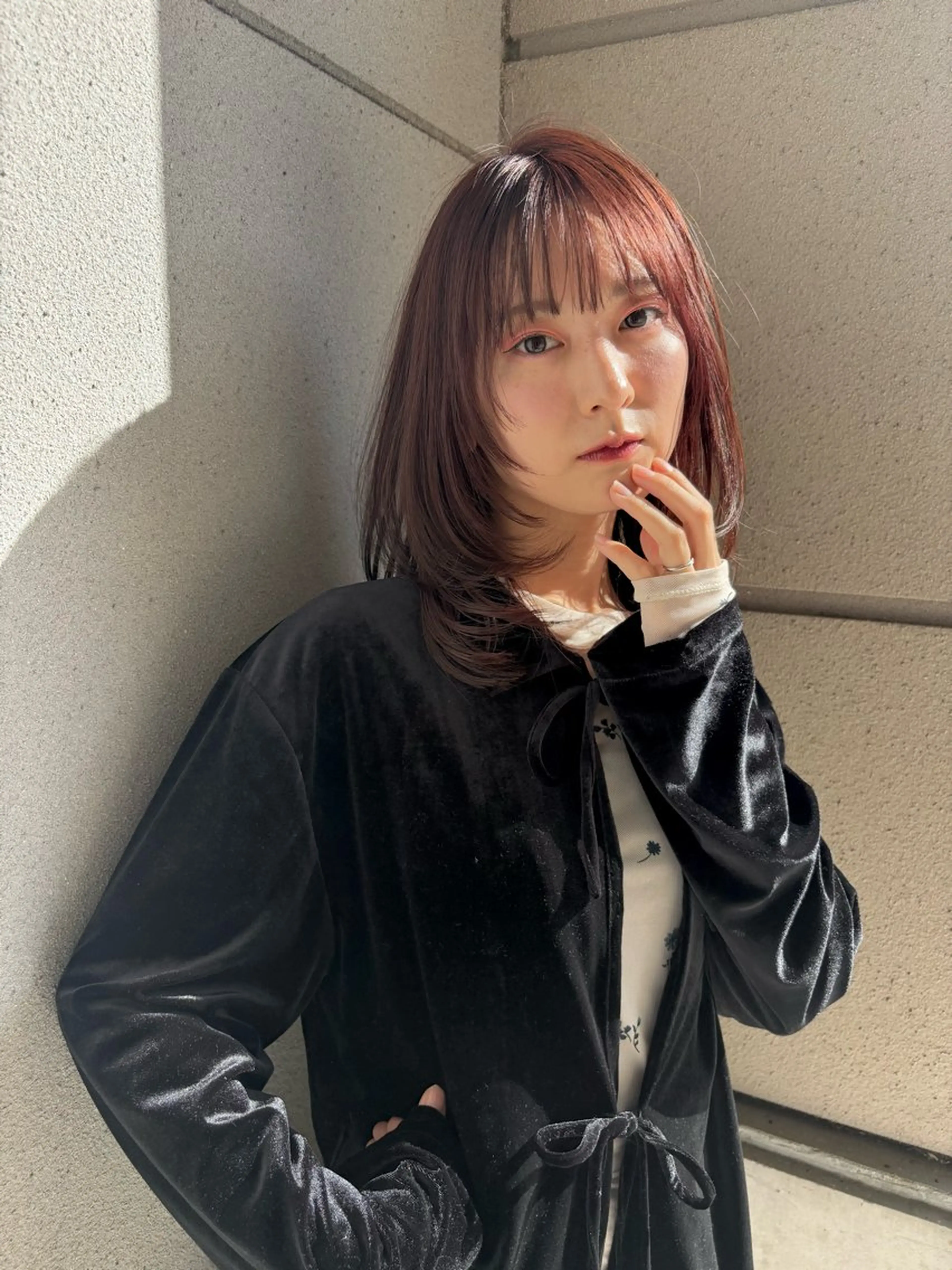 セミロング カラー カット ヘアカラー 勝田 沙耶のヘアスタイル