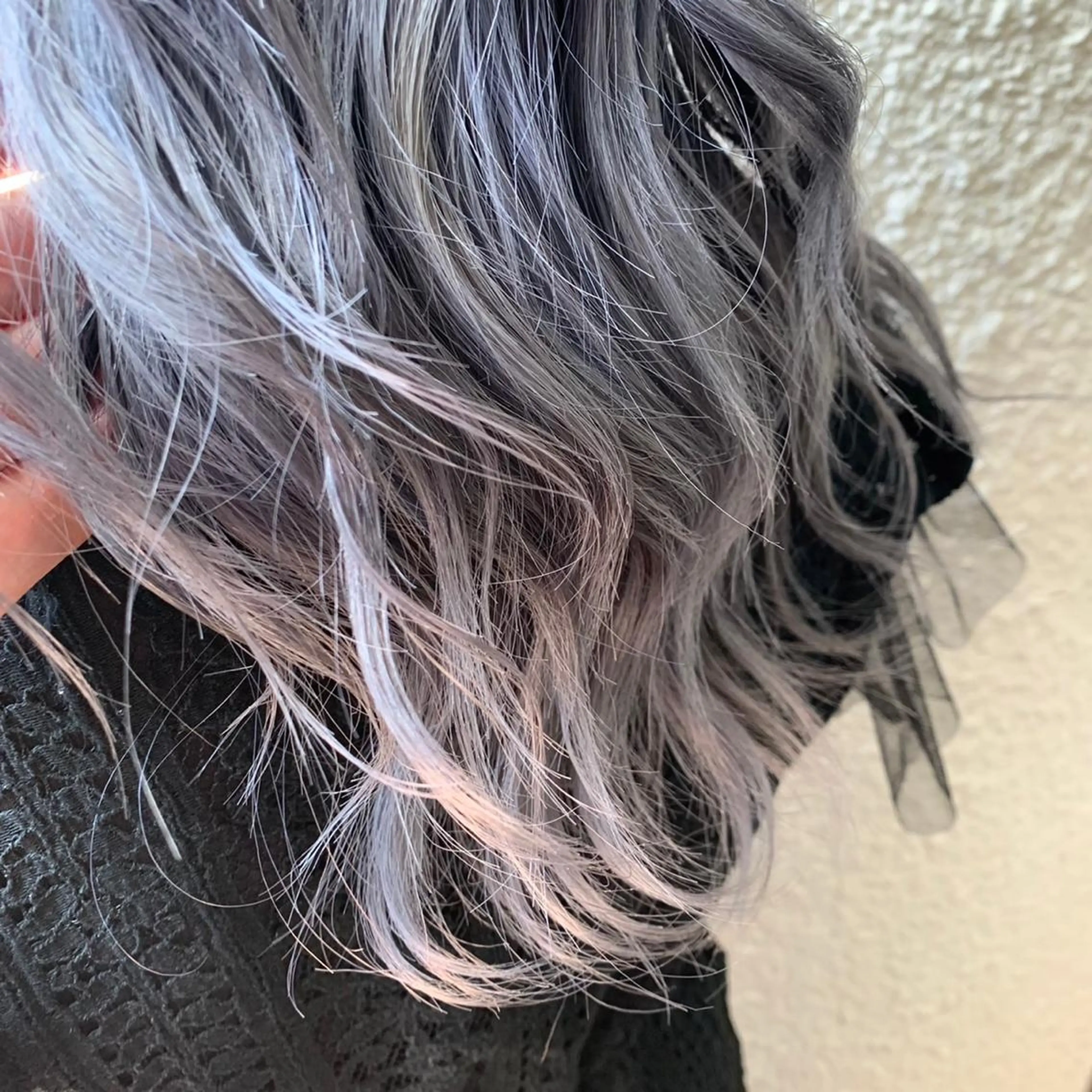 ロング カラー ブリーチ ブルーカラー ブルーラベンダー ラベンダーカラー ボブ/インナーカラー /眉毛/Miyuのヘアスタイル