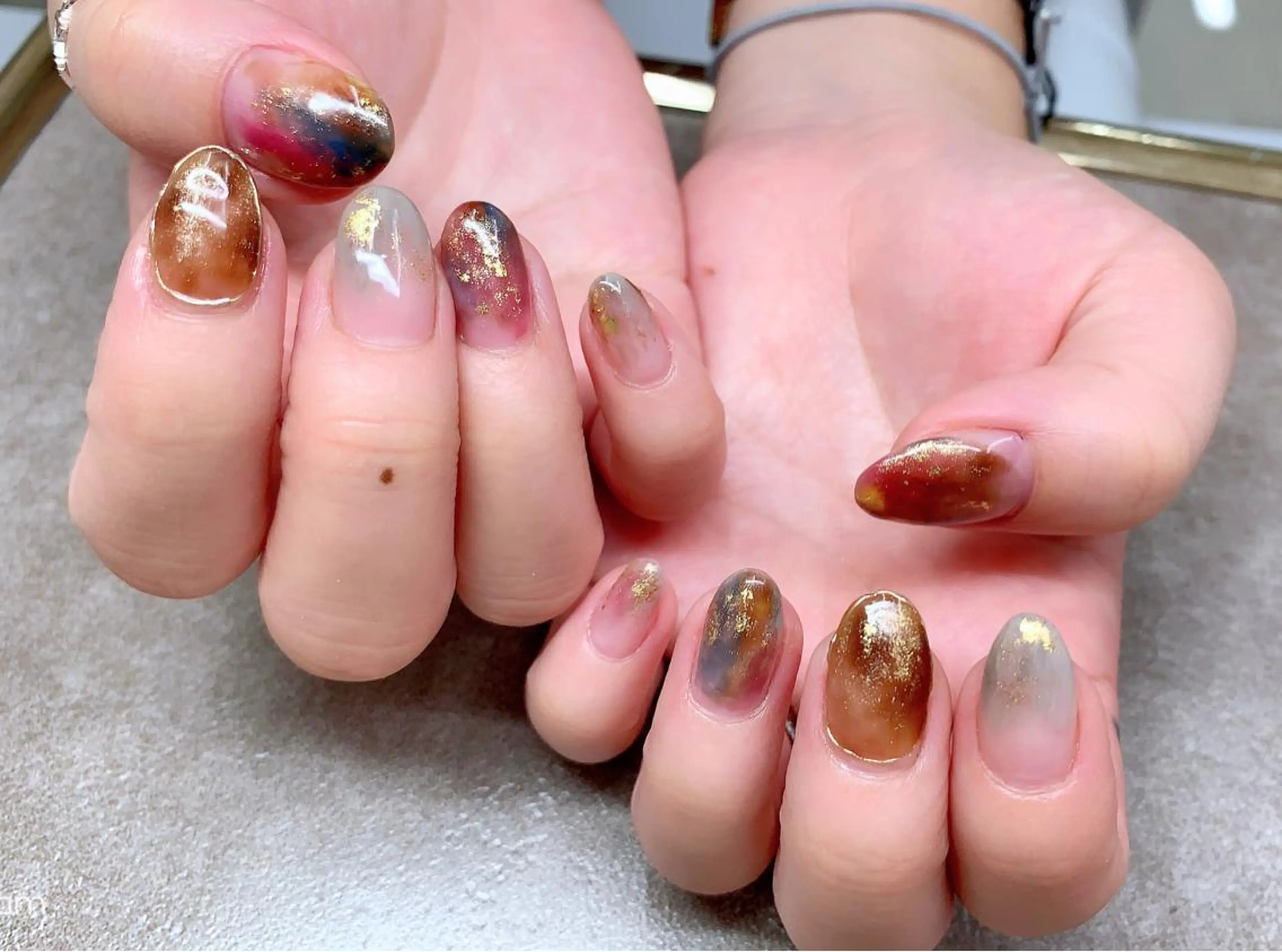 ネイル ジェルネイル ハードジェル ロングネイル ミラーネイル ニュアンスネイル Lilas Nailのネイルデザイン