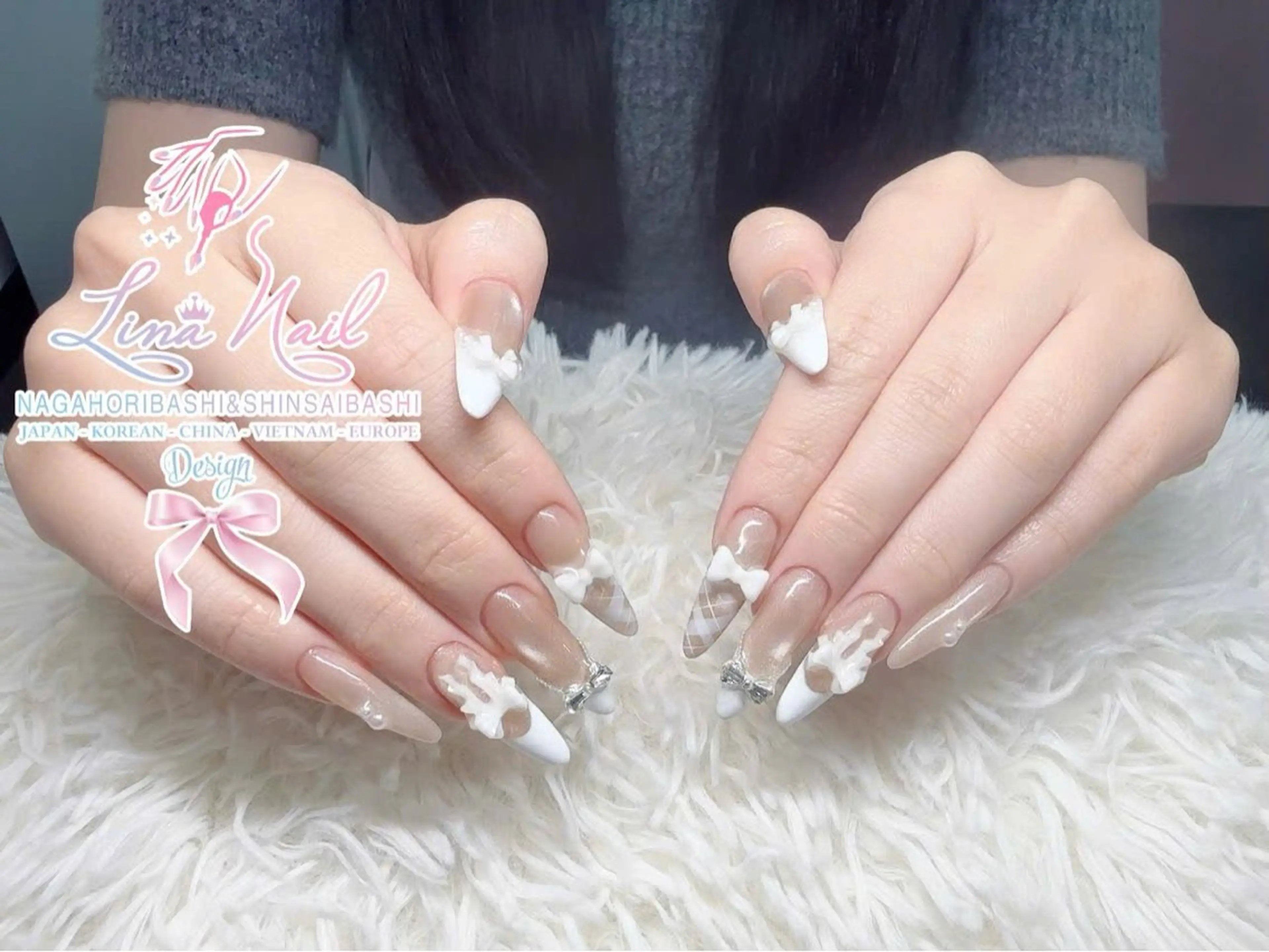 ネイル チークネイル 桜ネイル フラッシュネイル フットネイル ジェルネイル ハンドネイル リナネイル アメ村心斎橋店のネイルデザイン