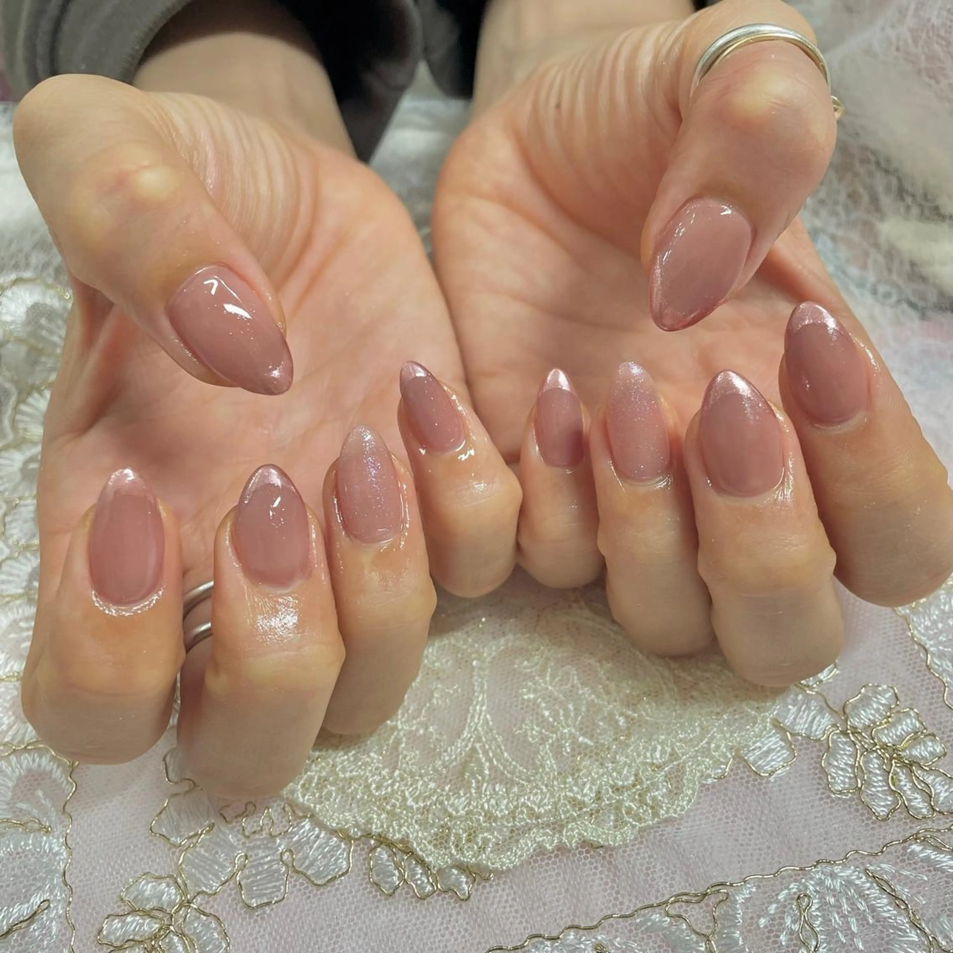 ネイル アートネイル オーロラネイル 成人式 ジェルネイル 卒業式 J terrace Nailのネイルデザイン