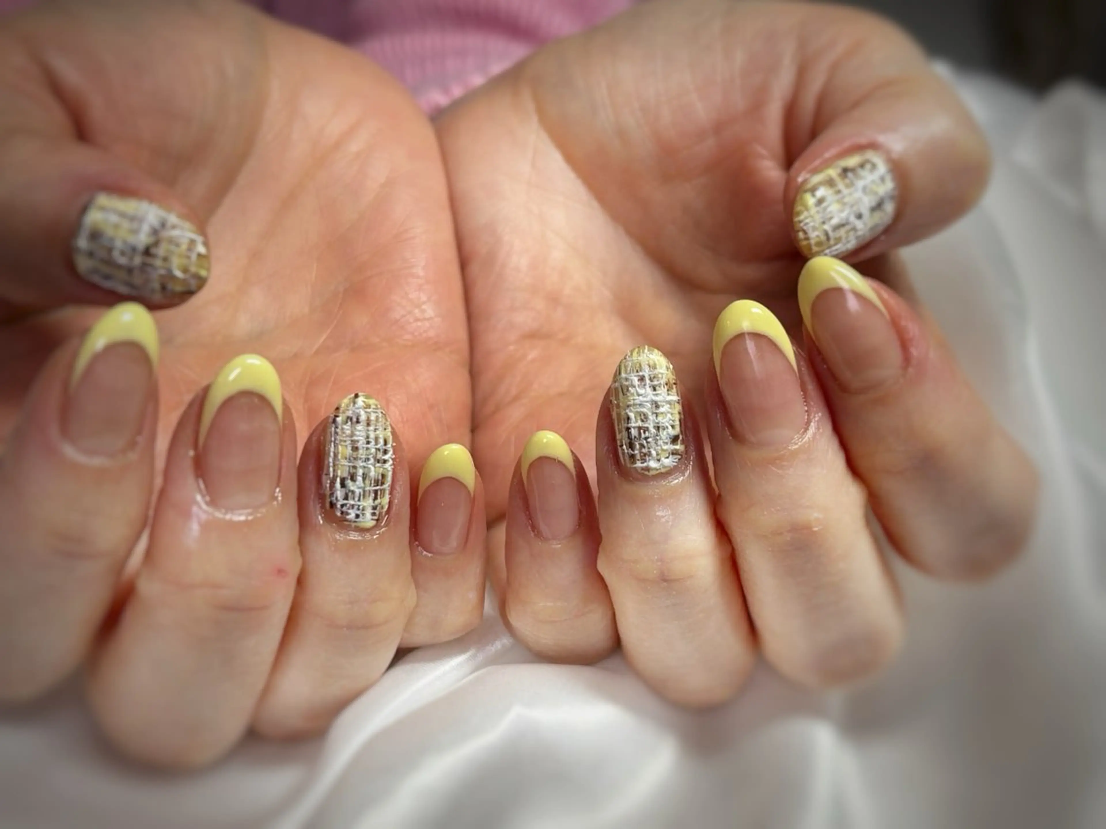 ネイル 春ネイル ツイードネイル ハンドネイル nail ayacaのネイルデザイン